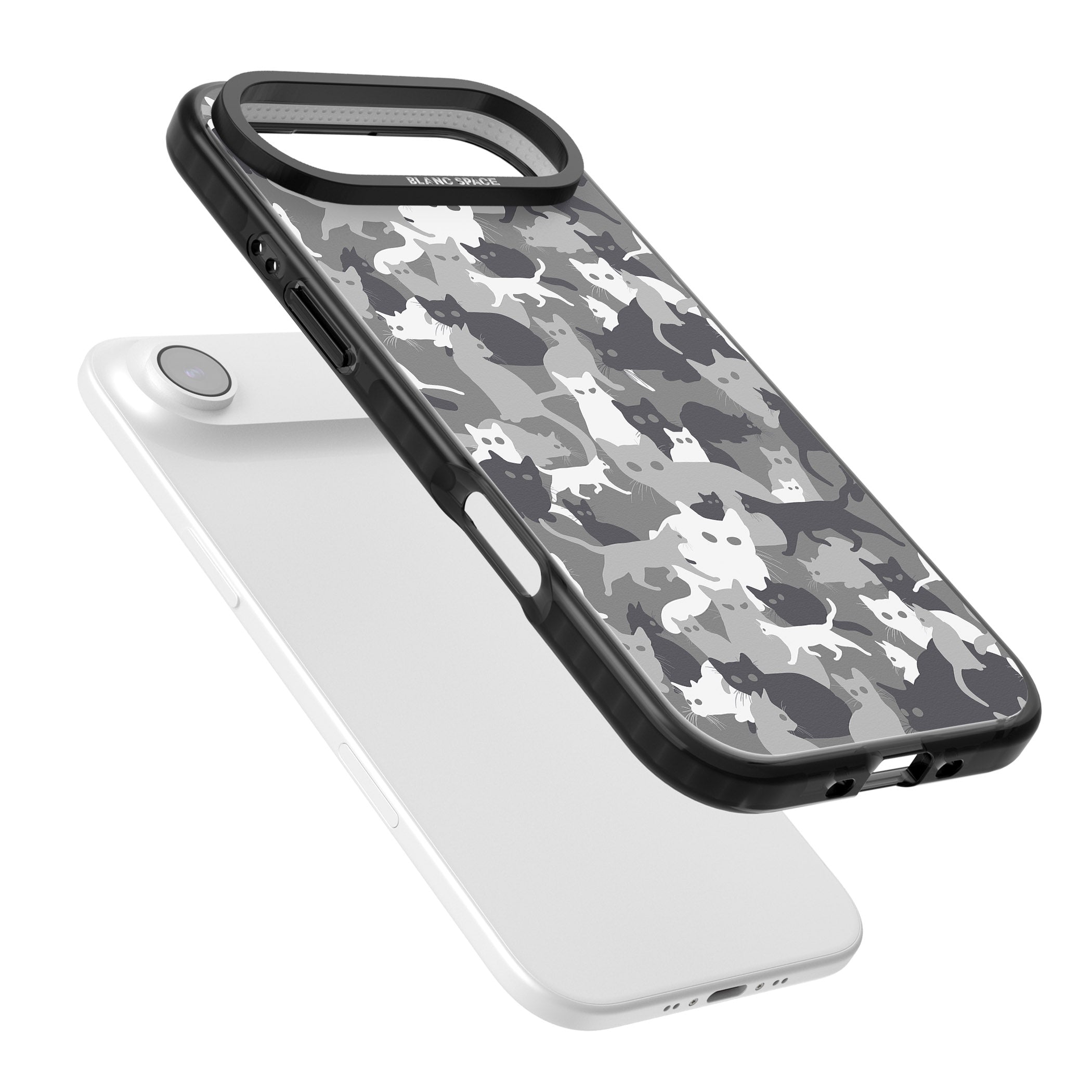 Dark Grey Cat Camouflage iPhone 17 Air Impact Black Phone Case Colours