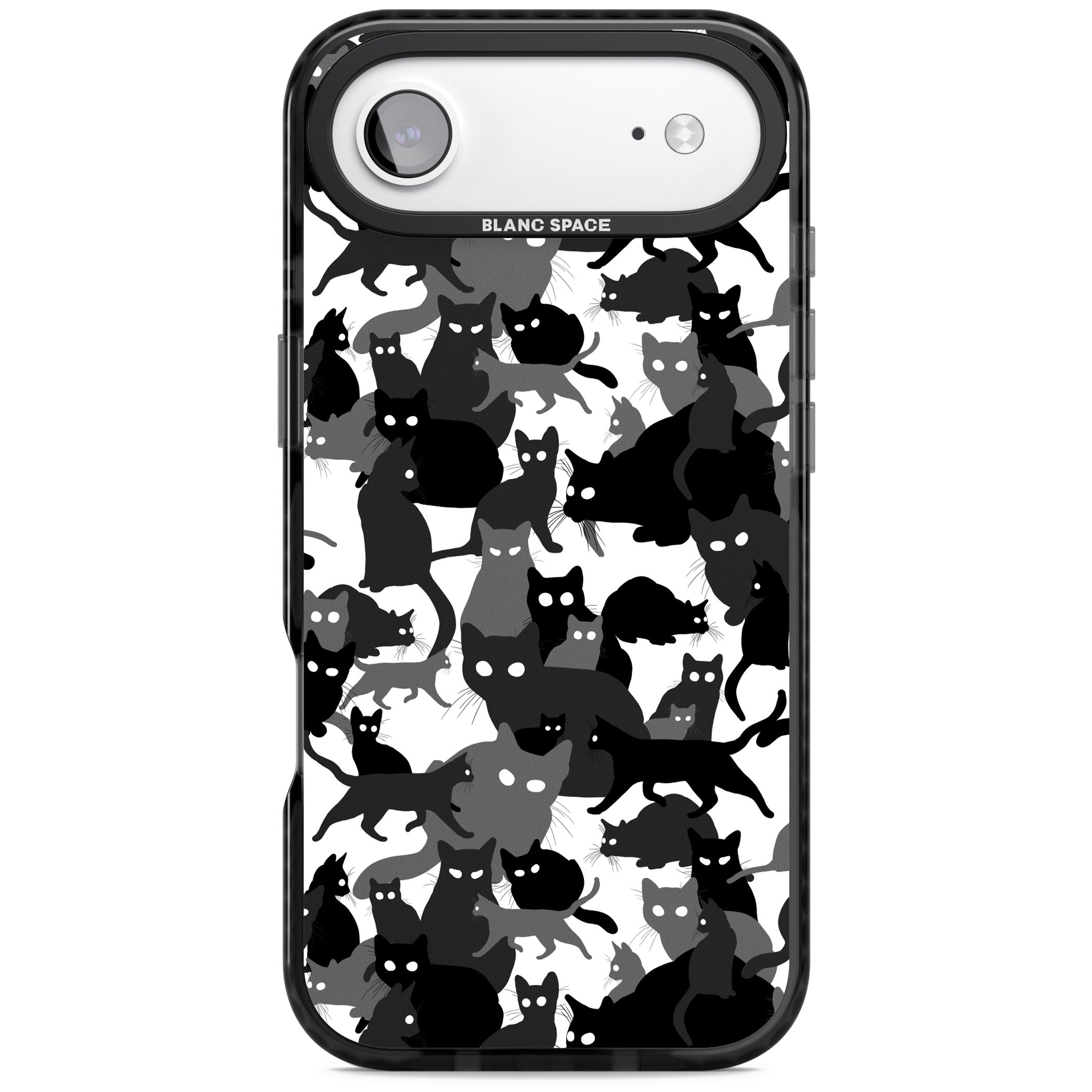 Black & White Cat Camouflage iPhone 17 Air Impact Black Phone Case