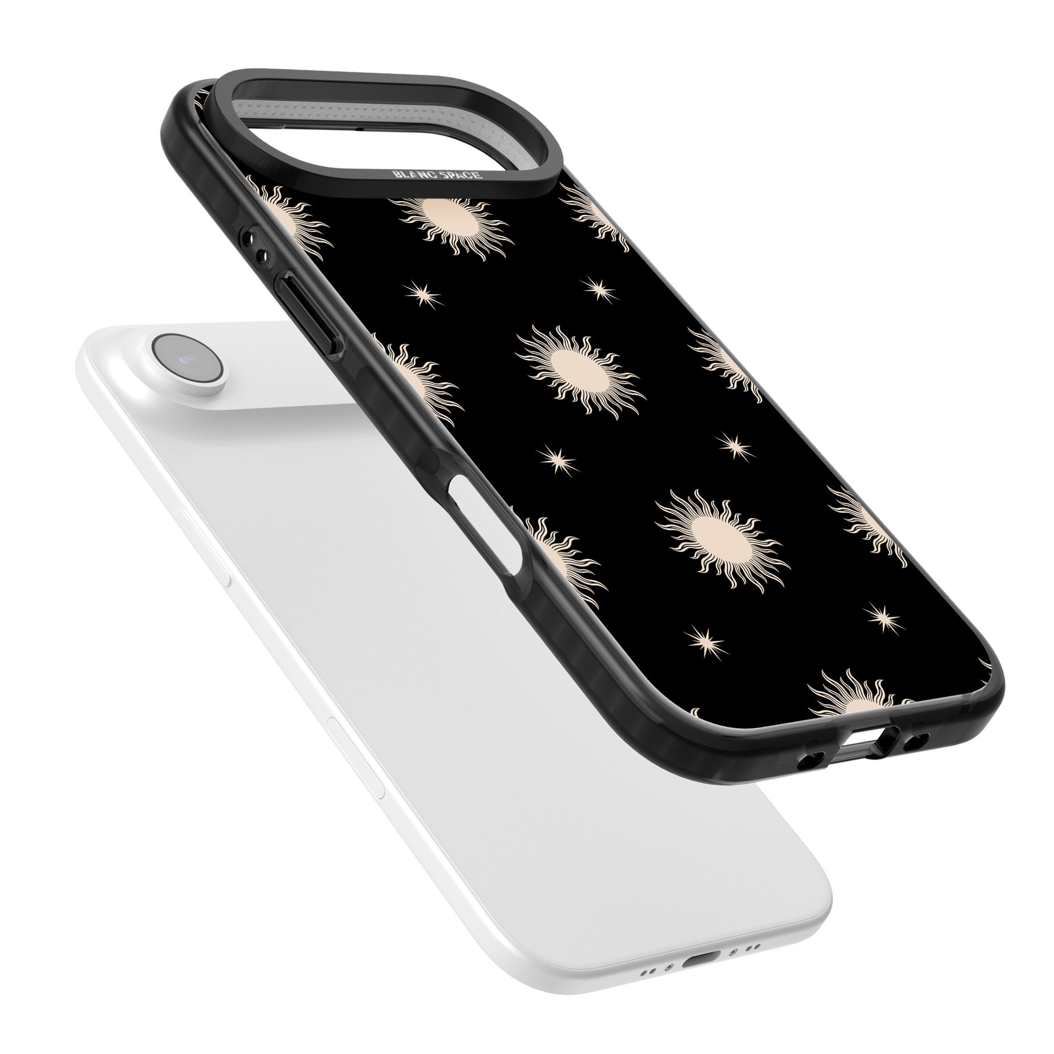 Celestial Patterns Classic Suns (Black) iPhone 17 Air Impact Black Phone Case Colours