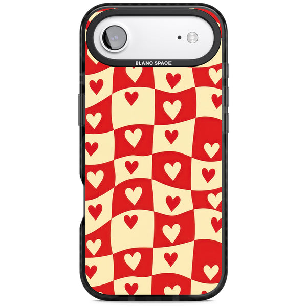 Red Wavy Checked & Hearts
