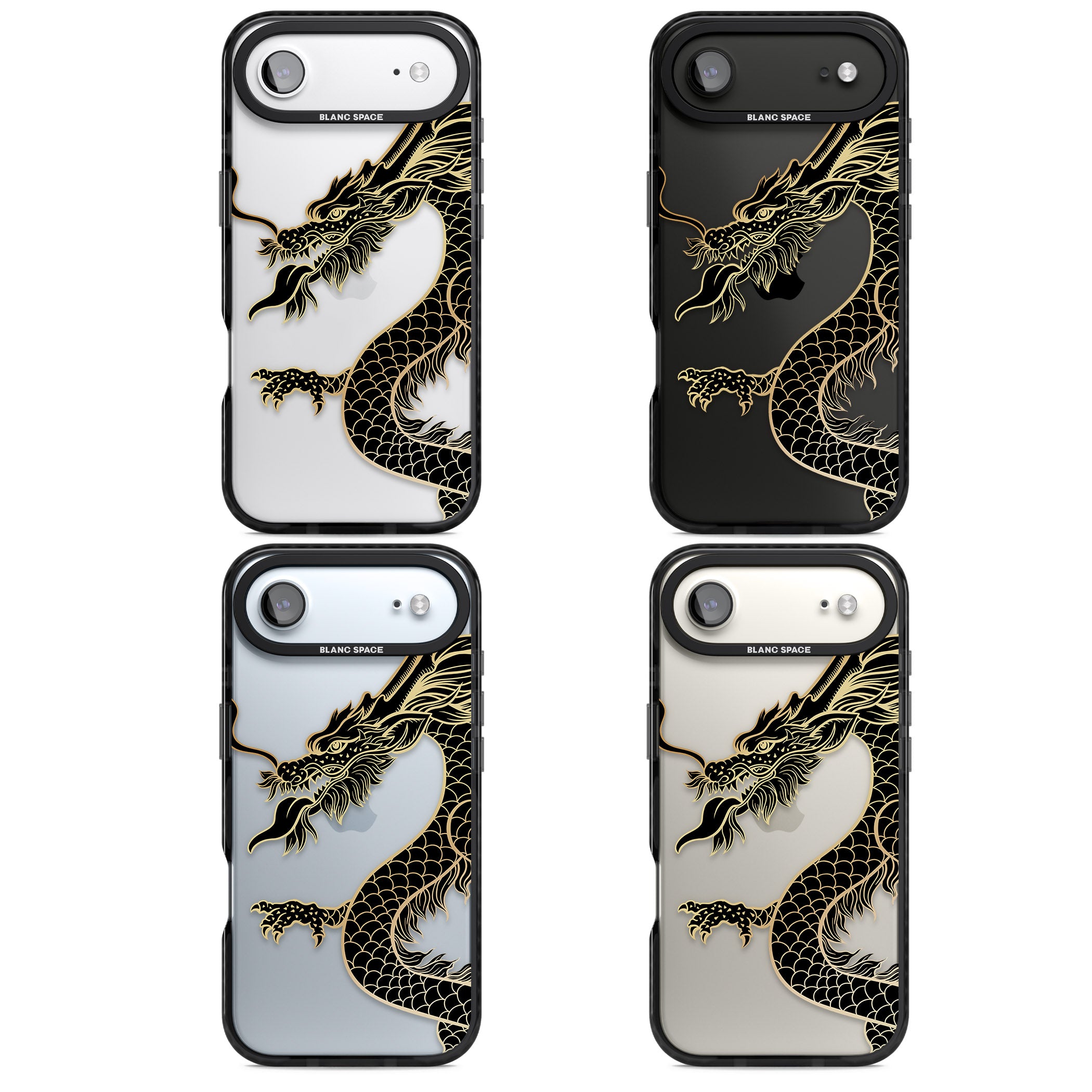 Large Black Dragon iPhone 17 Air Impact Black Phone Case APT Impact Protection