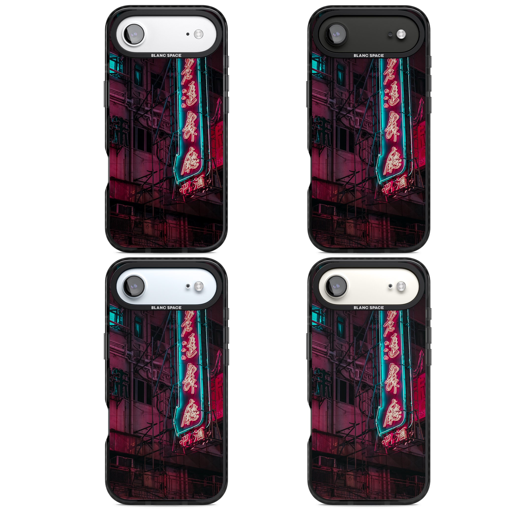 Neon Kanji Cityscape iPhone 17 Air Impact Black Phone Case APT Impact Protection