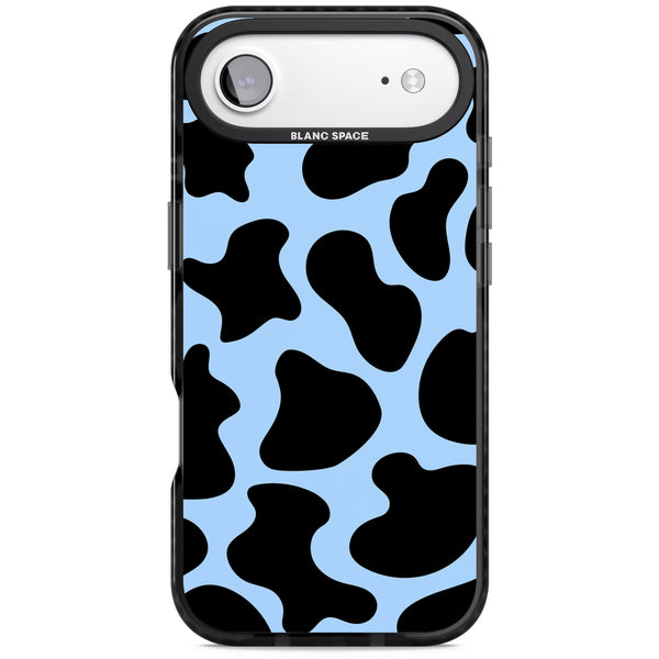 Blue And Black Cow Print