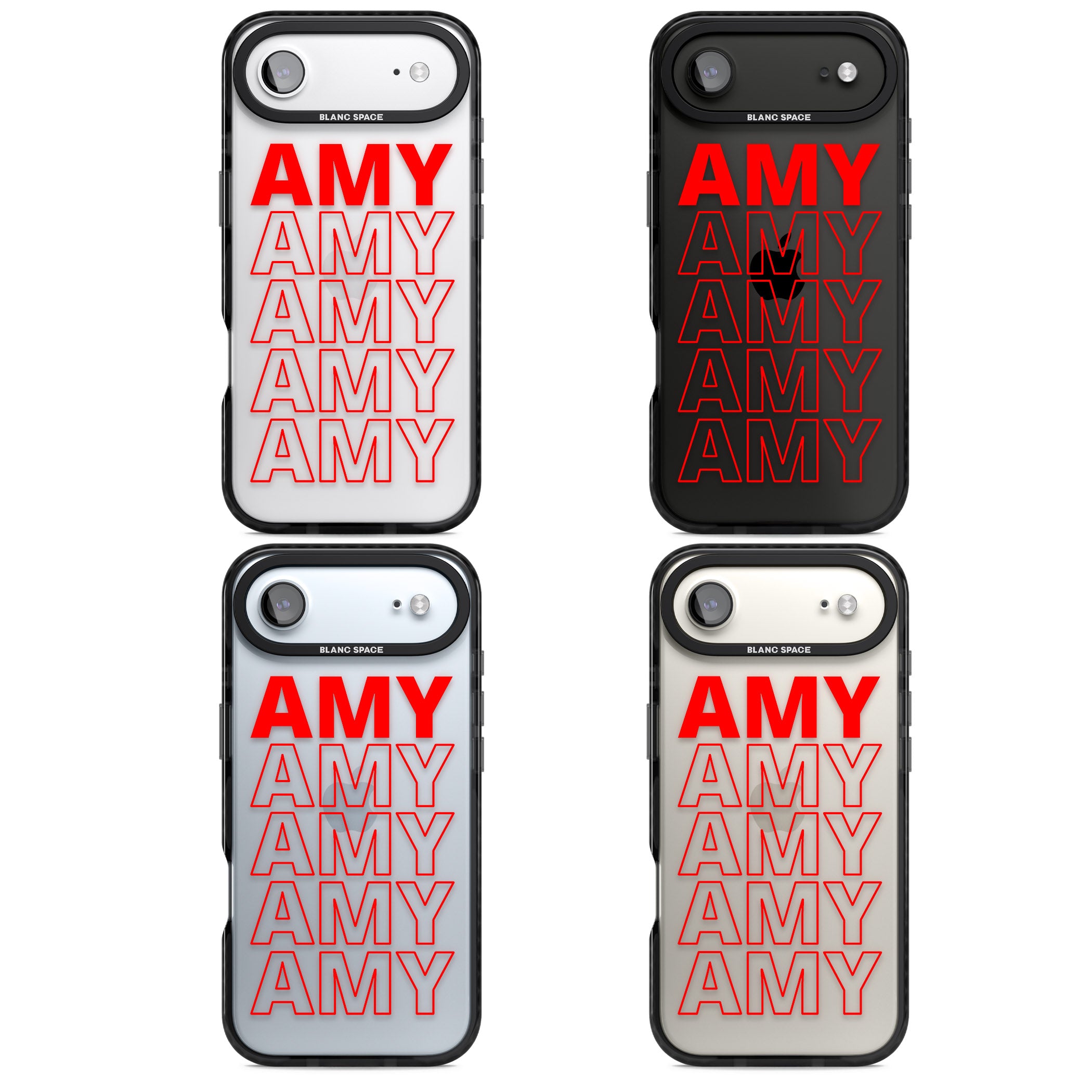 Personalised Bold Name Repeat iPhone 17 Air Impact Black Phone Case APT Impact Protection