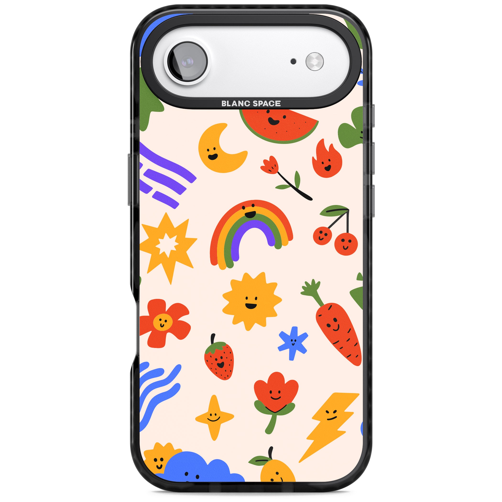 Playful Kawaii Icons iPhone 17 Air Impact Black Phone Case