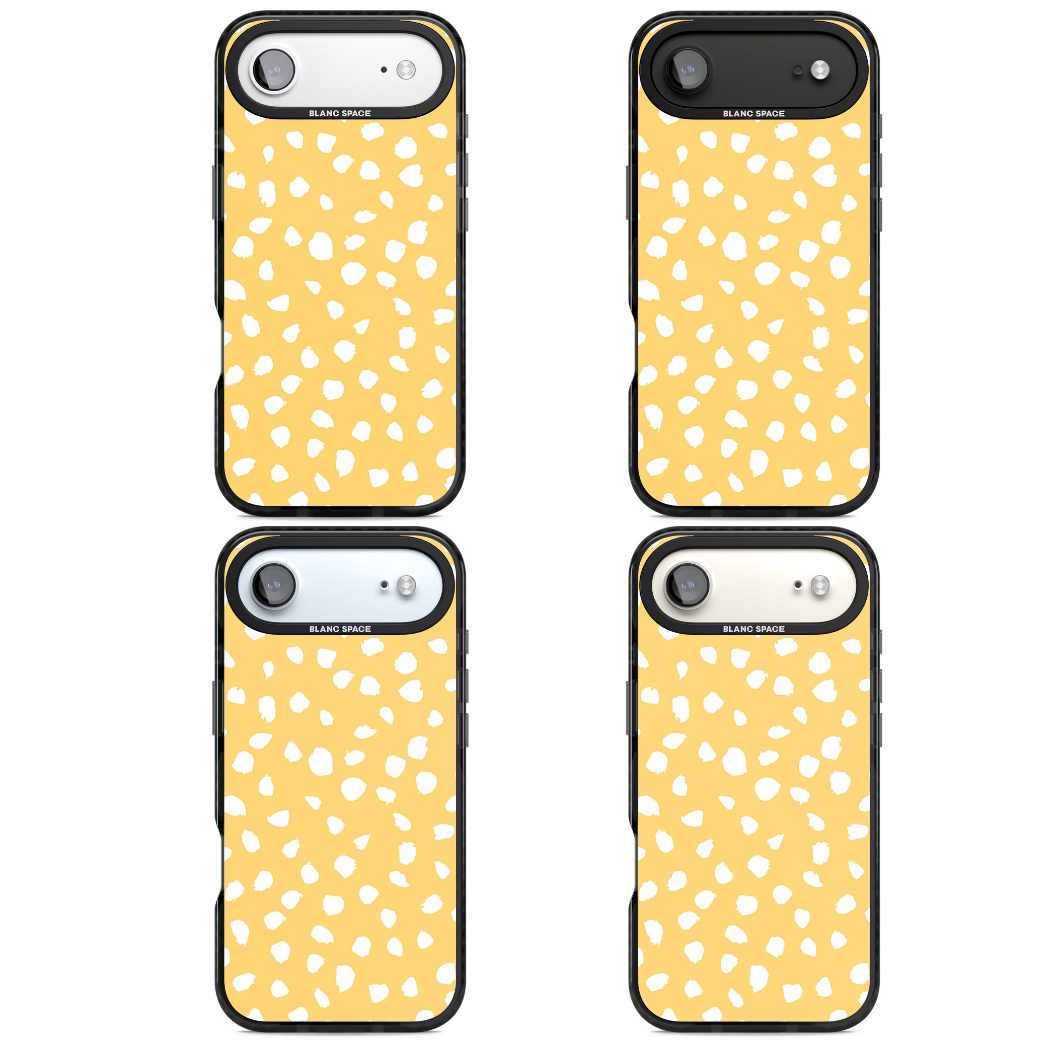 Yellow Dalmatian Dots iPhone 17 Air Impact Black Phone Case APT Impact Protection