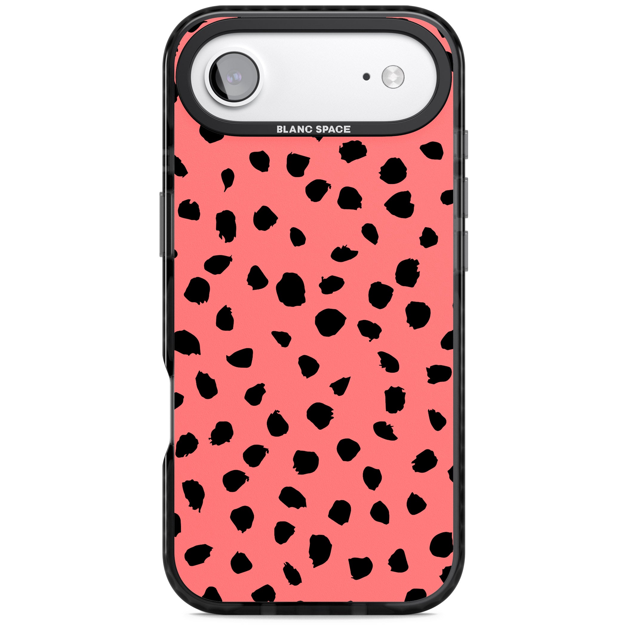 Black Dalmatian Spots On Coral iPhone 17 Air Impact Black Phone Case