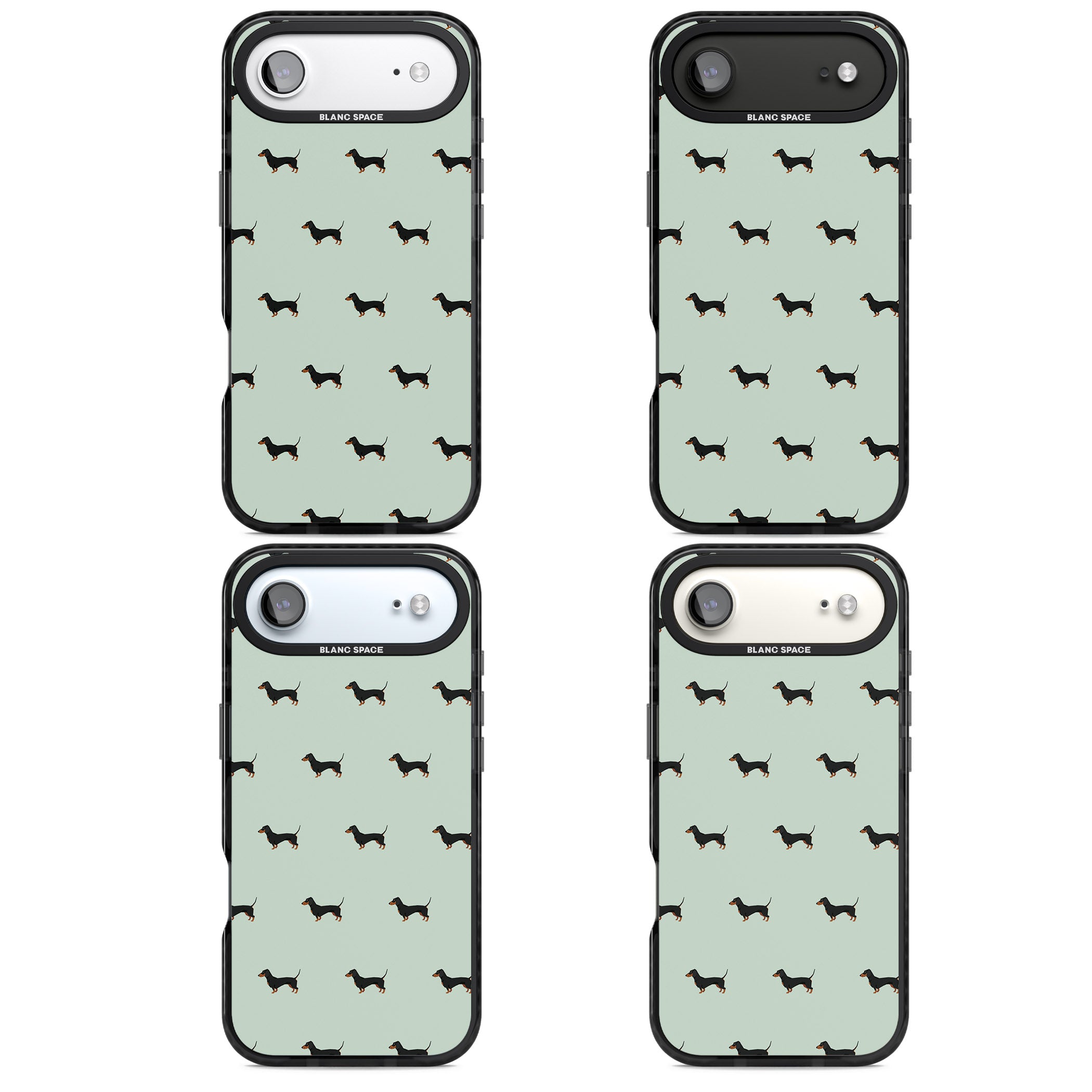 Dachshund Dog Pattern iPhone 17 Air Impact Black Phone Case APT Impact Protection