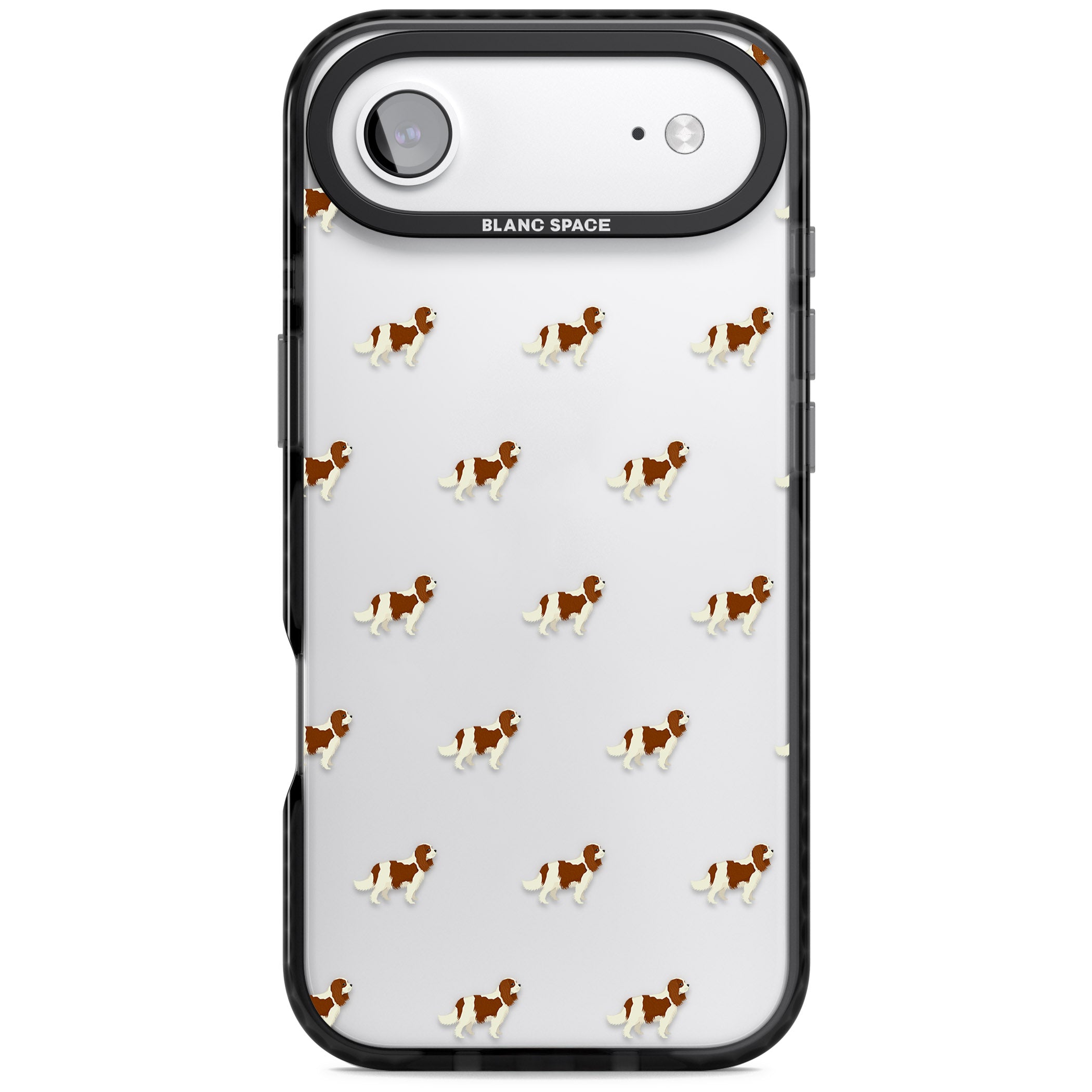 Cavalier King Charles Dog Pattern iPhone 17 Air Impact Black Phone Case
