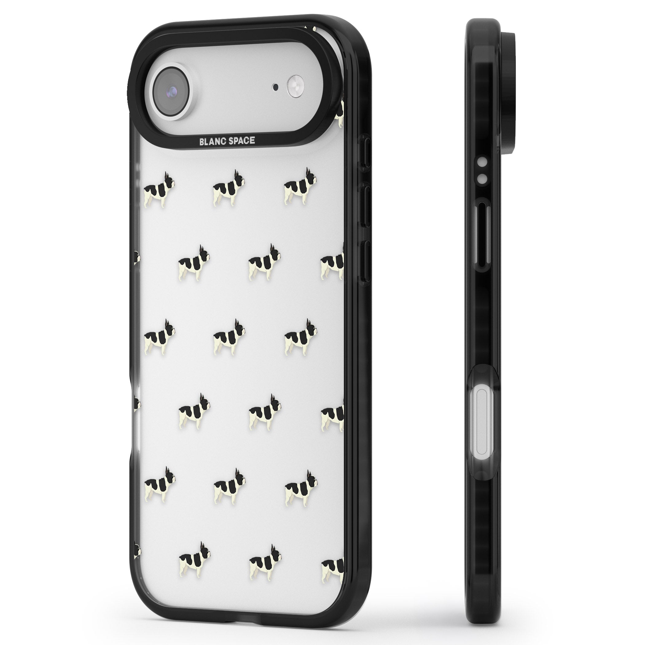 Frenchie Repeat Dog iPhone 17 Air Impact Black Phone Case Side Profile