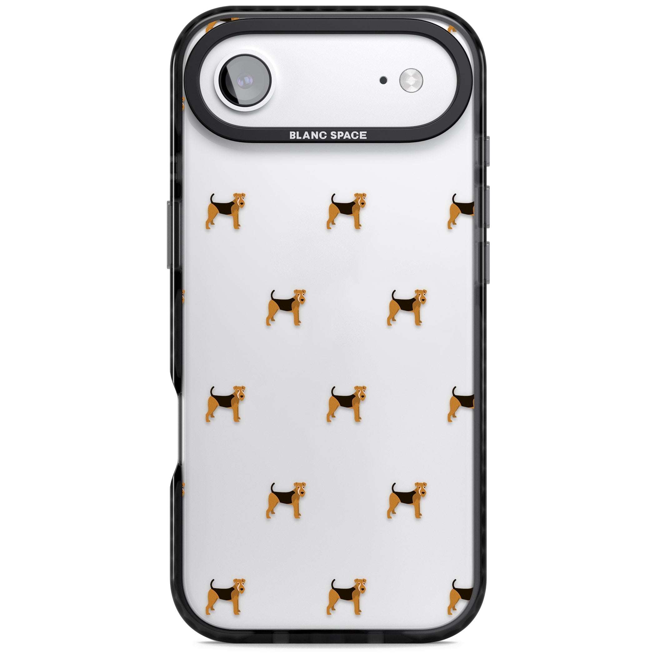 Airedale Terrier Dog Pattern iPhone 17 Air Impact Black Phone Case