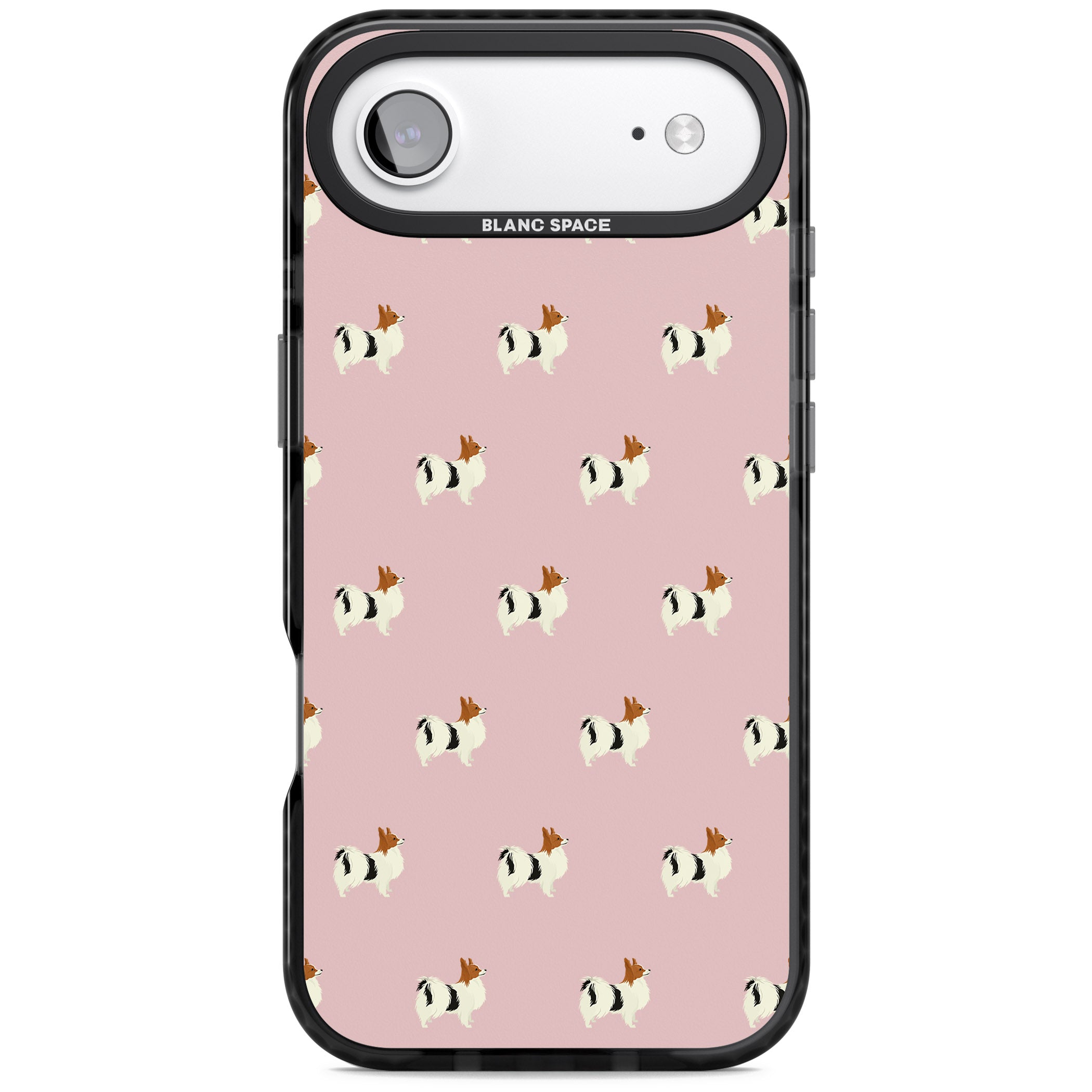 Papillon Dog Pattern iPhone 17 Air Impact Black Phone Case
