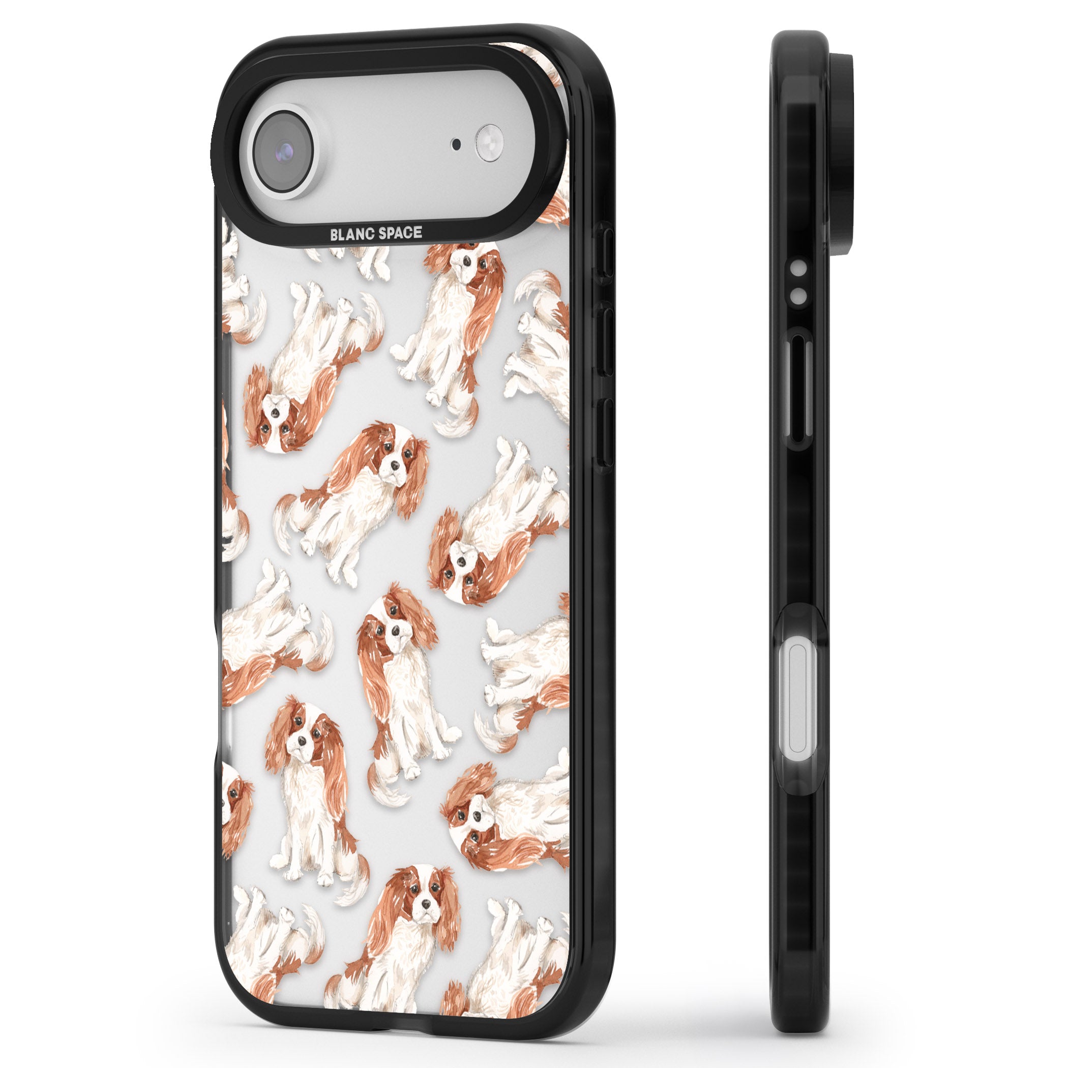Cavalier King Charles Spaniel iPhone 17 Air Impact Black Phone Case Side Profile