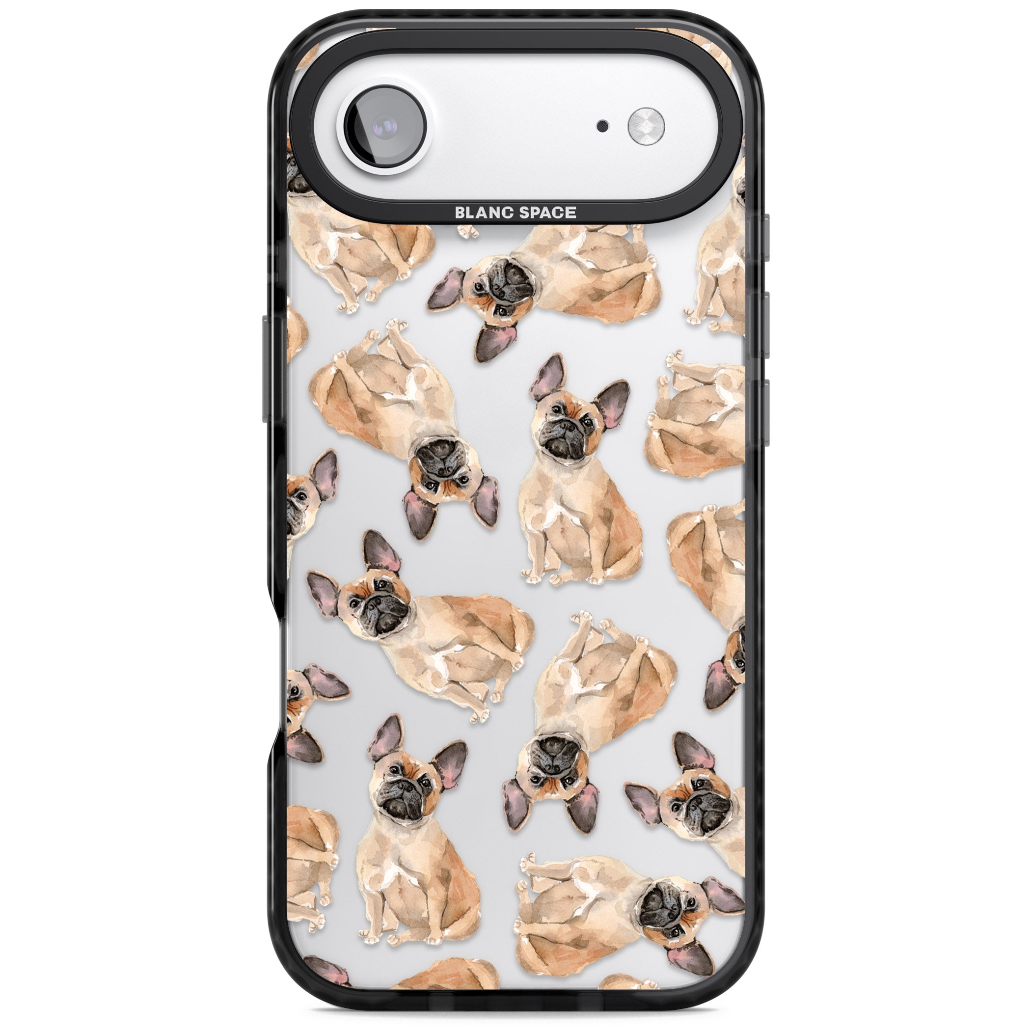 French Bulldog Watercolour Pattern iPhone 17 Air Impact Black Phone Case