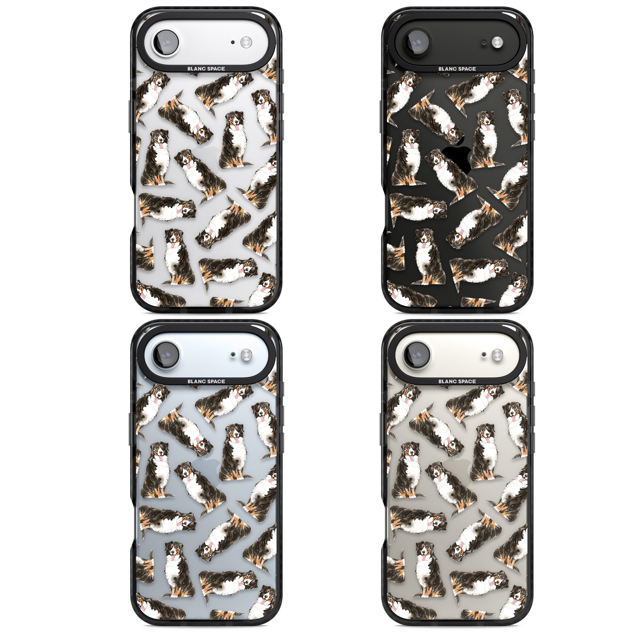 Bernese Mountain Dog Pattern iPhone 17 Air Impact Black Phone Case APT Impact Protection
