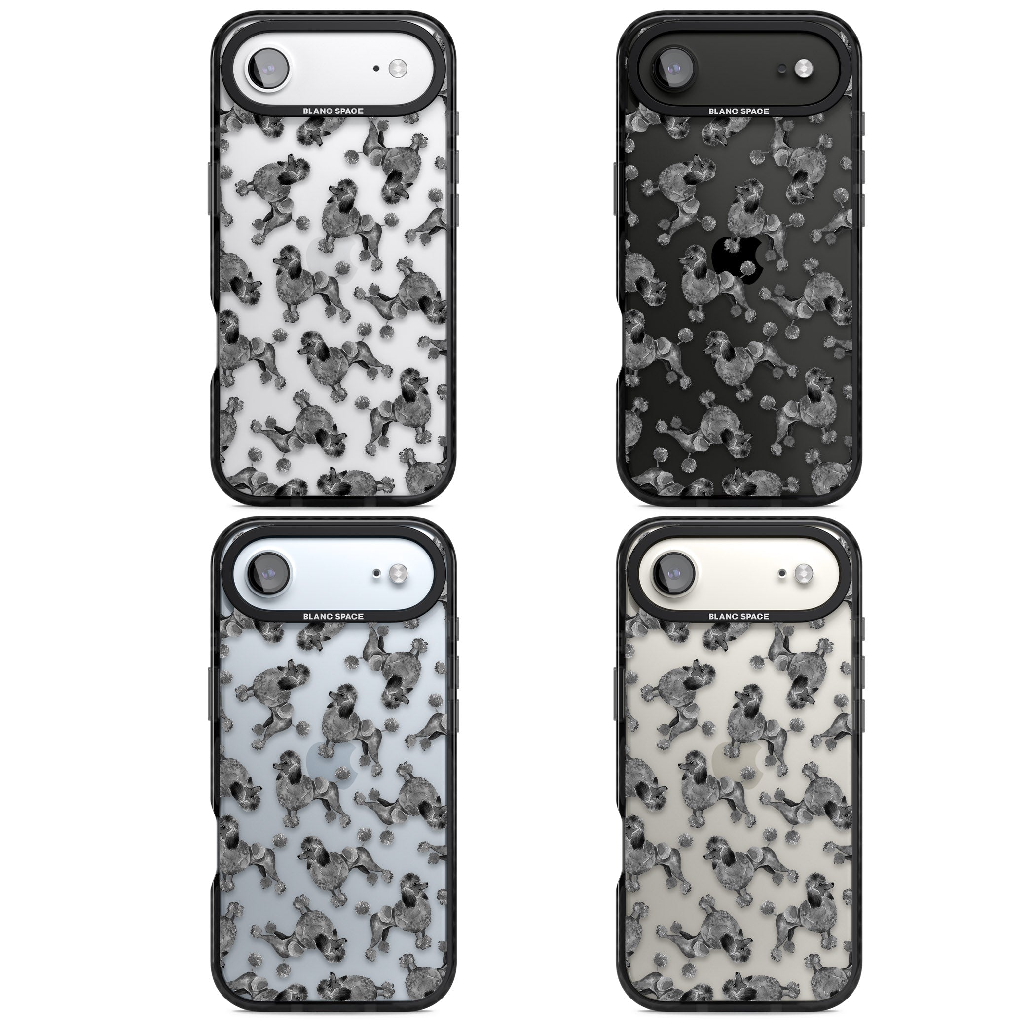 Poodle Pattern iPhone 17 Air Impact Black Phone Case APT Impact Protection