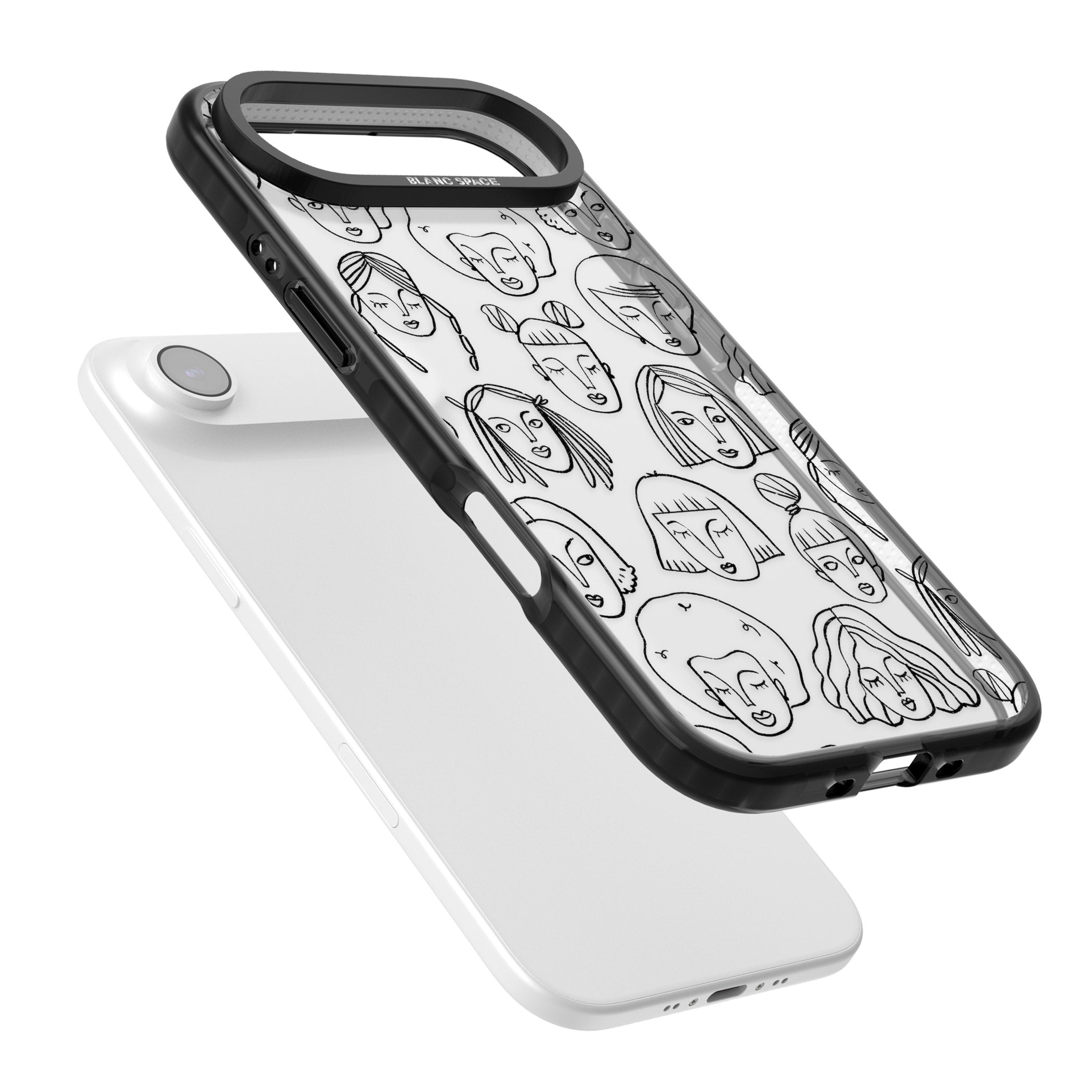 Doodle Face iPhone 17 Air Impact Black Phone Case Colours