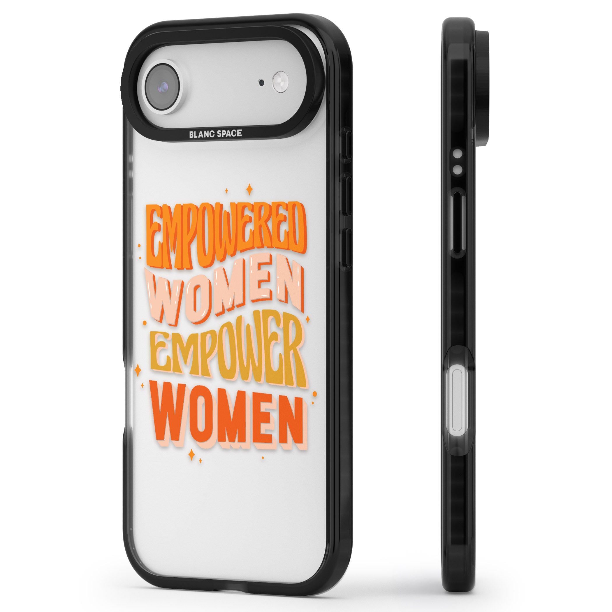 Empowered Women iPhone 17 Air Impact Black Phone Case Side Profile