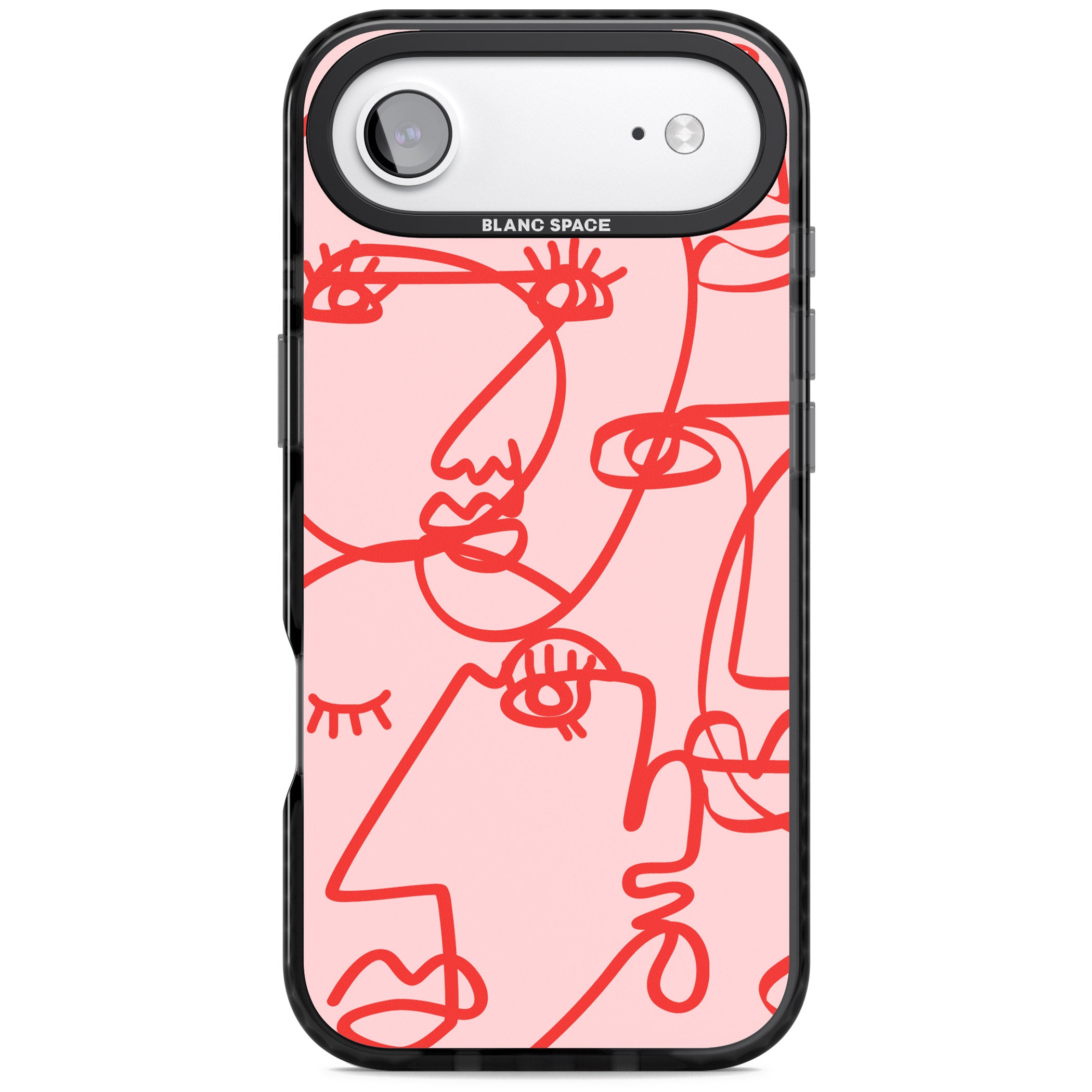 Red Line Art iPhone 17 Air Impact Black Phone Case