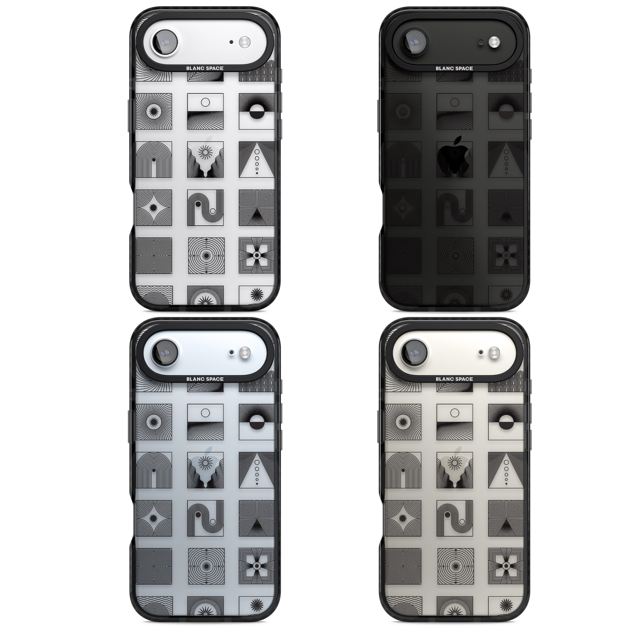 Abstract Geometric iPhone 17 Air Impact Black Phone Case APT Impact Protection