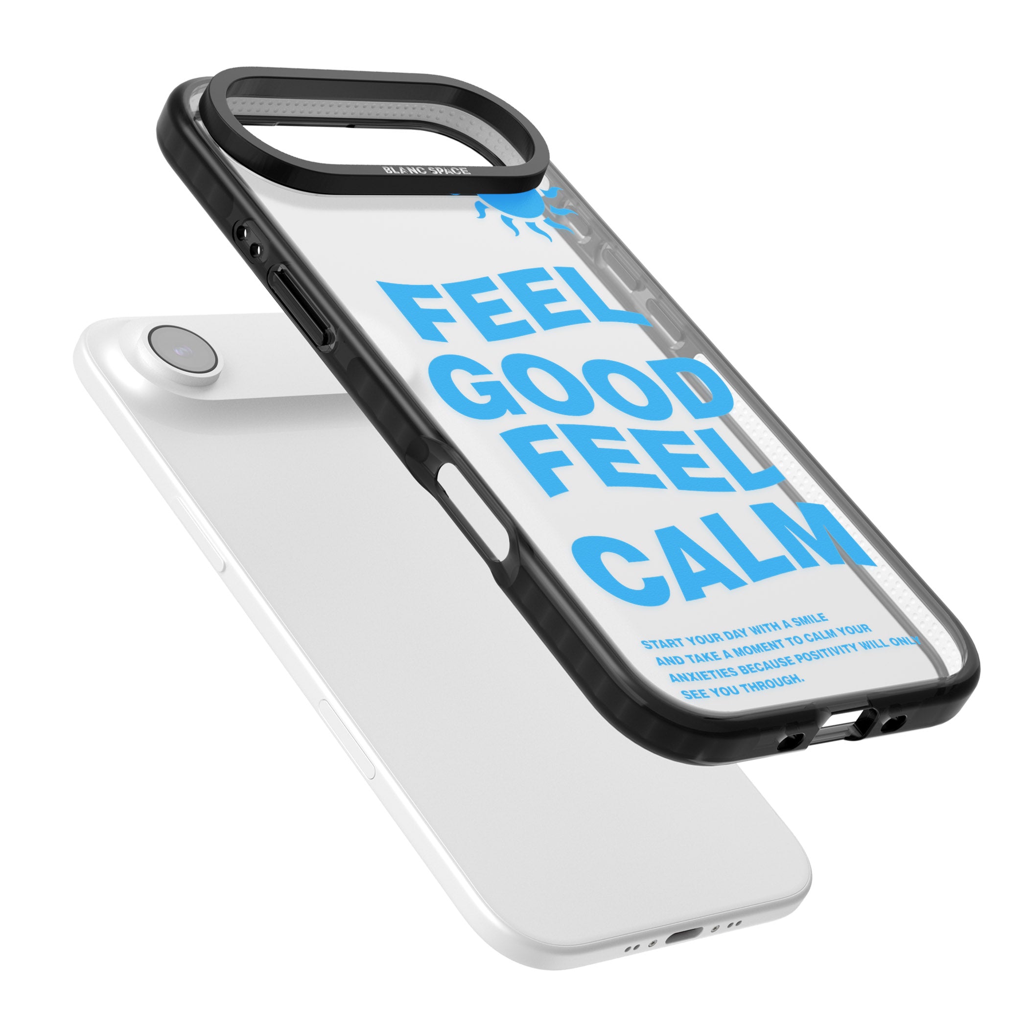 Feel Good Feel Calm (Blue) iPhone 17 Air Impact Black Phone Case Colours