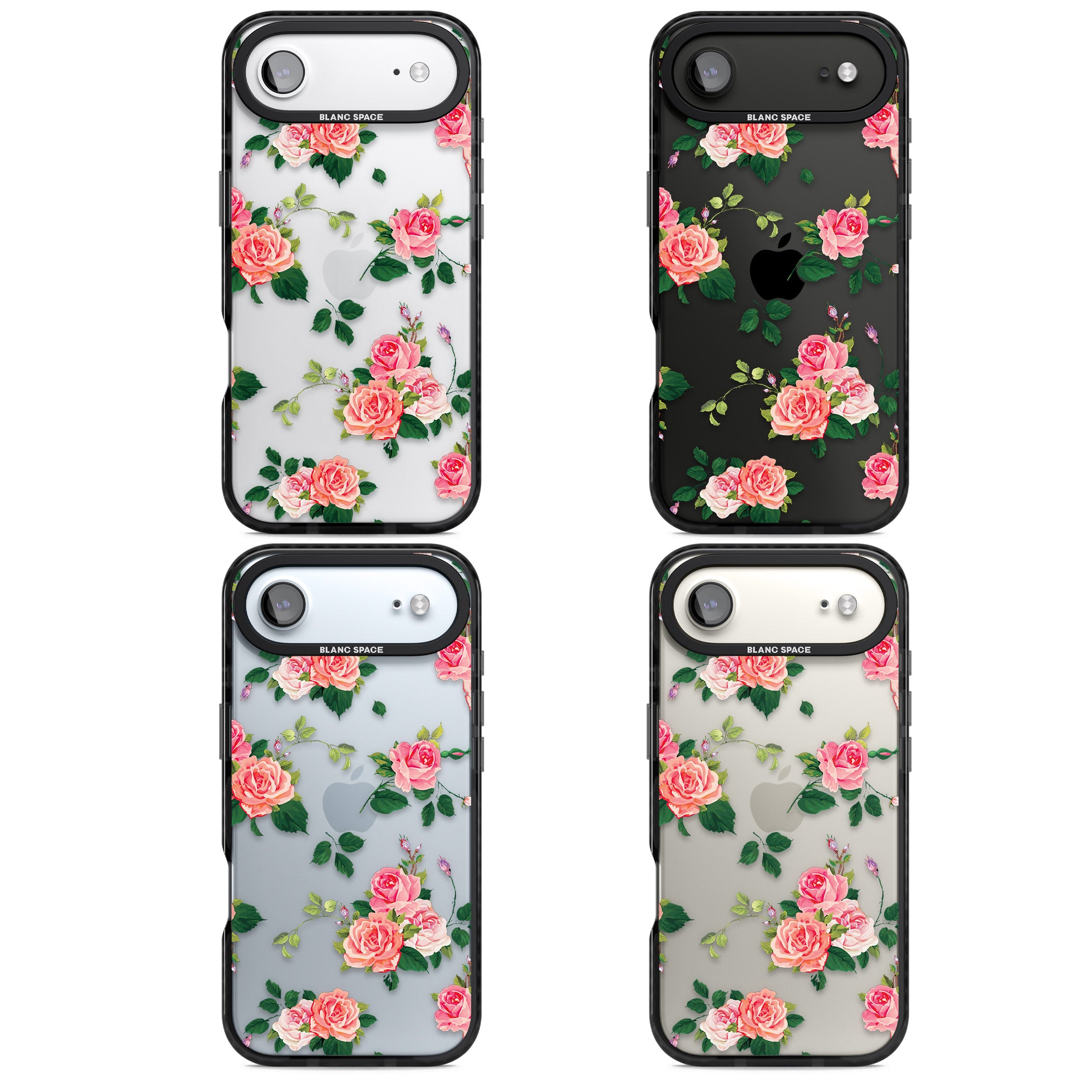 Pink Roses iPhone 17 Air Impact Black Phone Case APT Impact Protection
