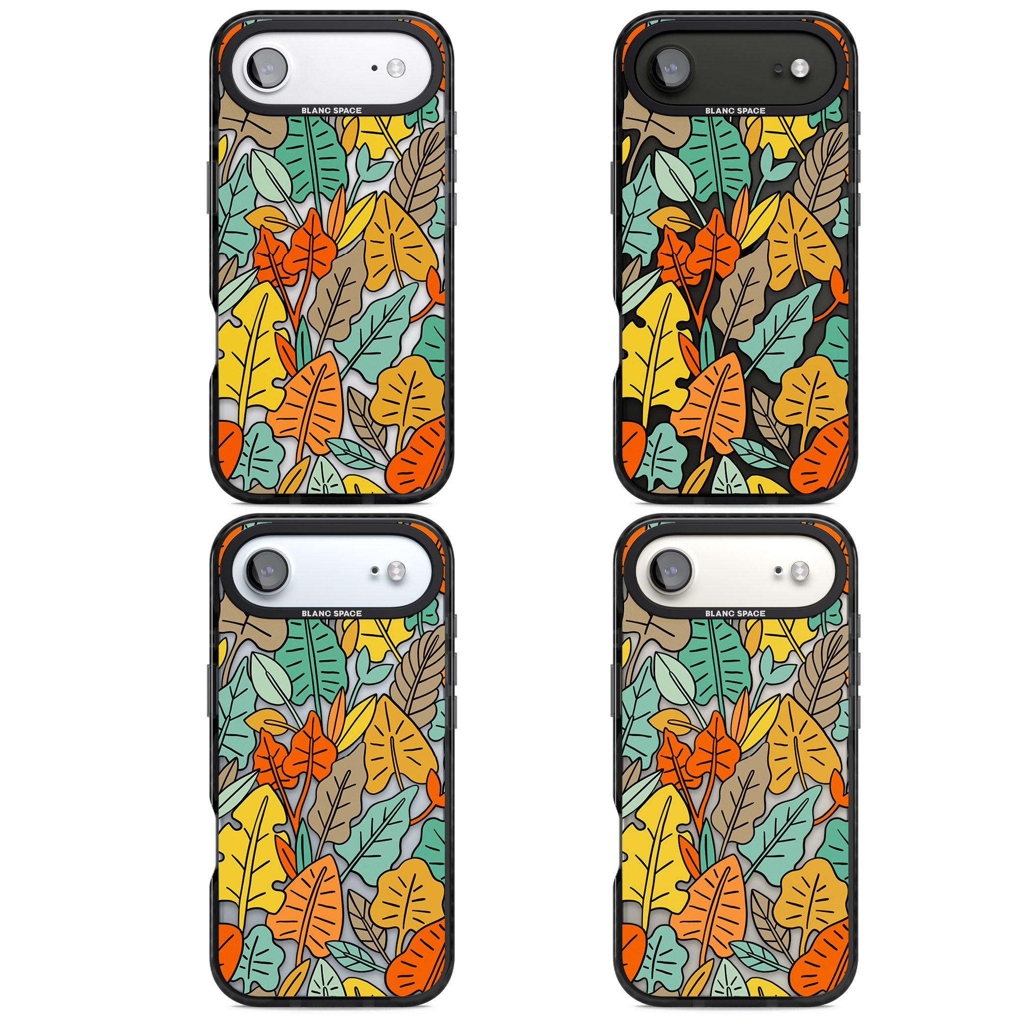Pastel Toned Autumn Leaves iPhone 17 Air Impact Black Phone Case APT Impact Protection
