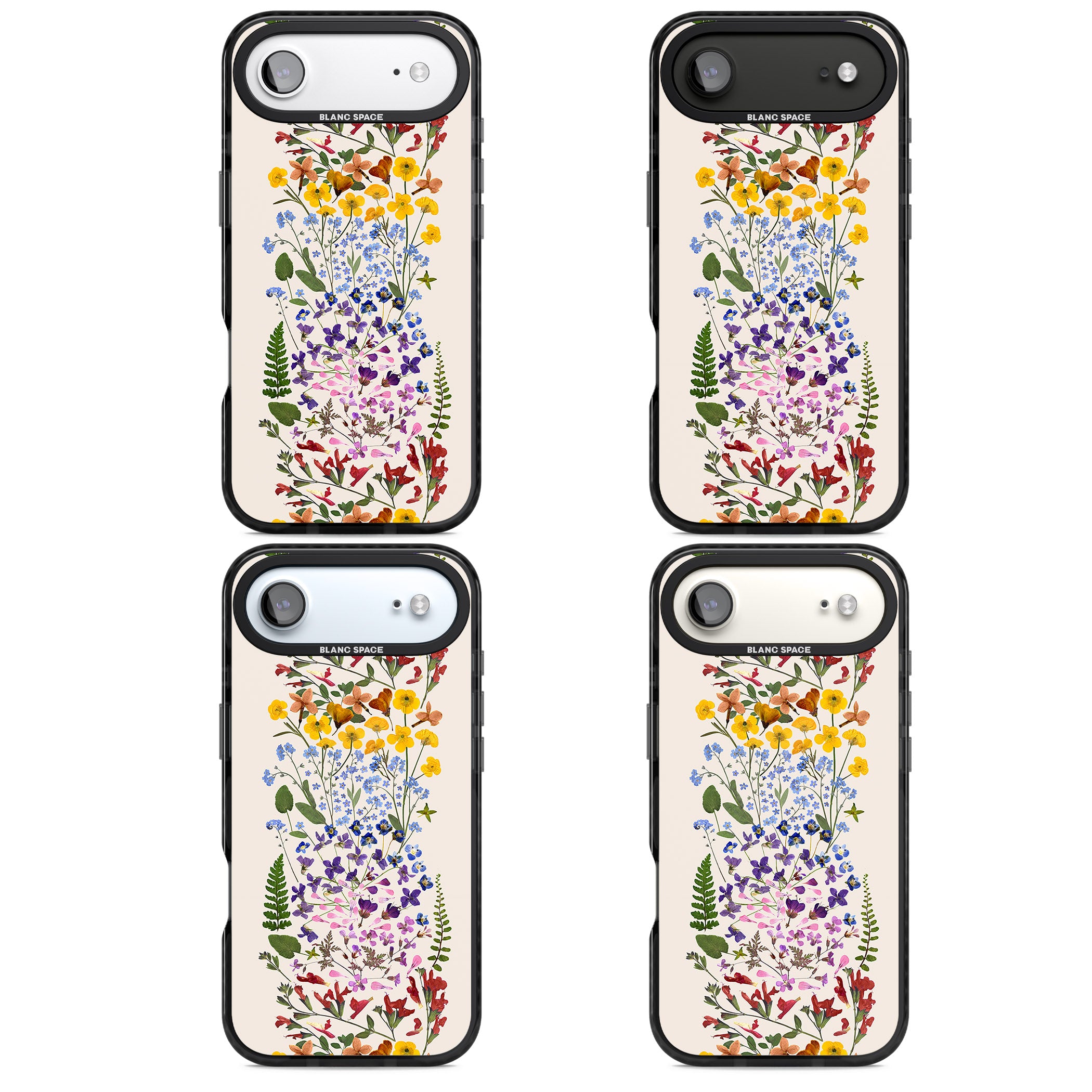 Cream Wildflower iPhone 17 Air Impact Black Phone Case APT Impact Protection
