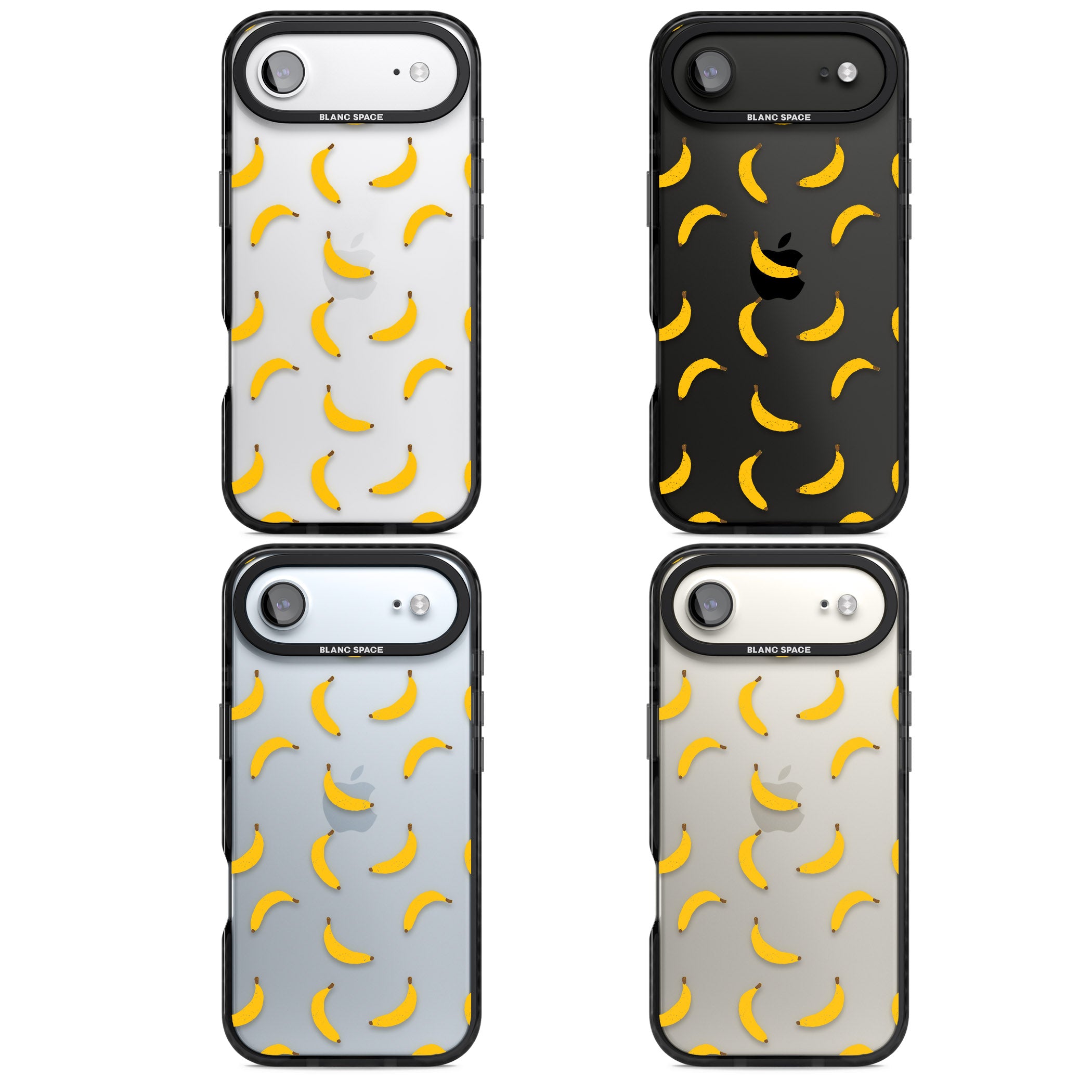 Banana Pattern iPhone 17 Air Impact Black Phone Case APT Impact Protection