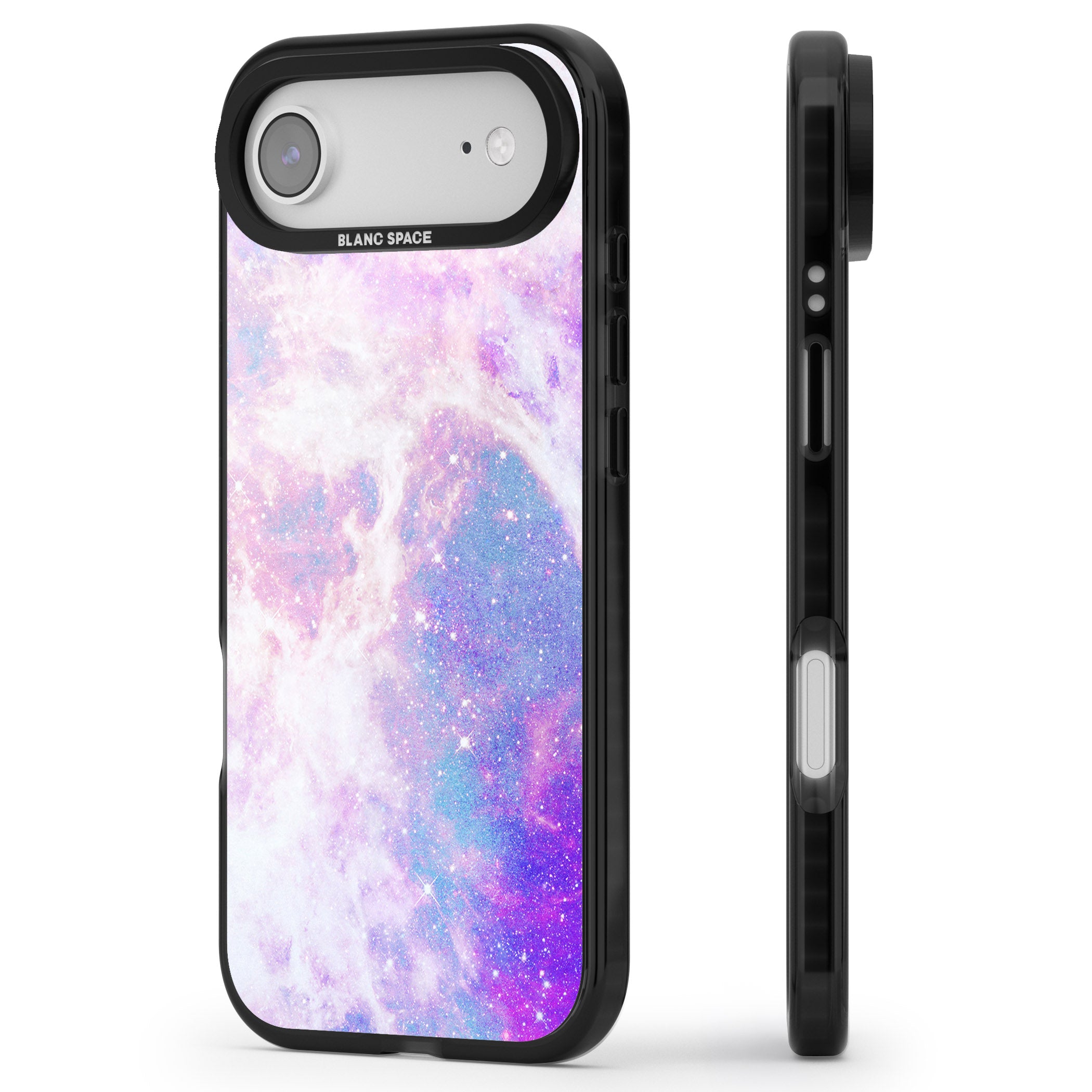 Pastel Galaxy iPhone 17 Air Impact Black Phone Case Side Profile
