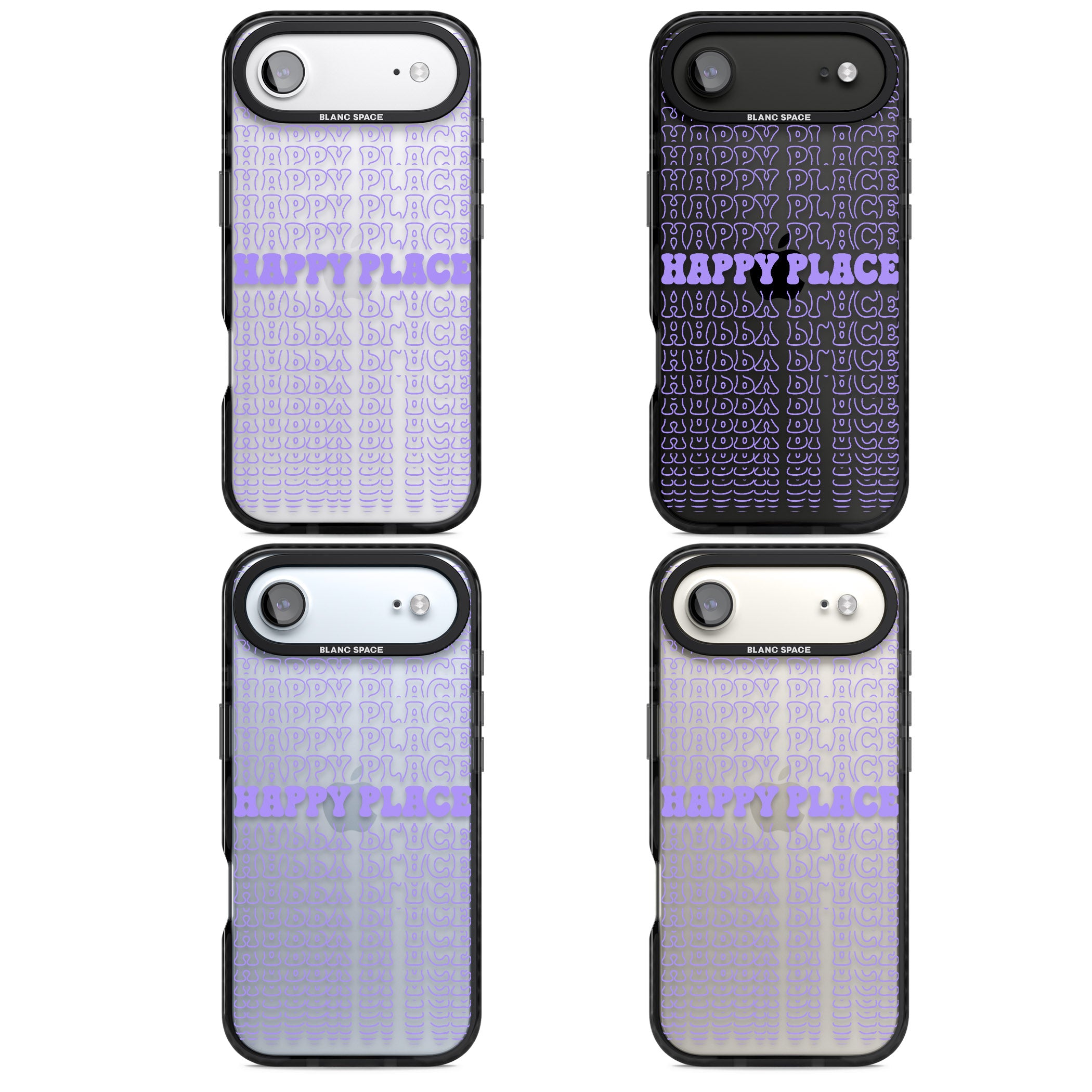Happy Place (Purple) iPhone 17 Air Impact Black Phone Case APT Impact Protection