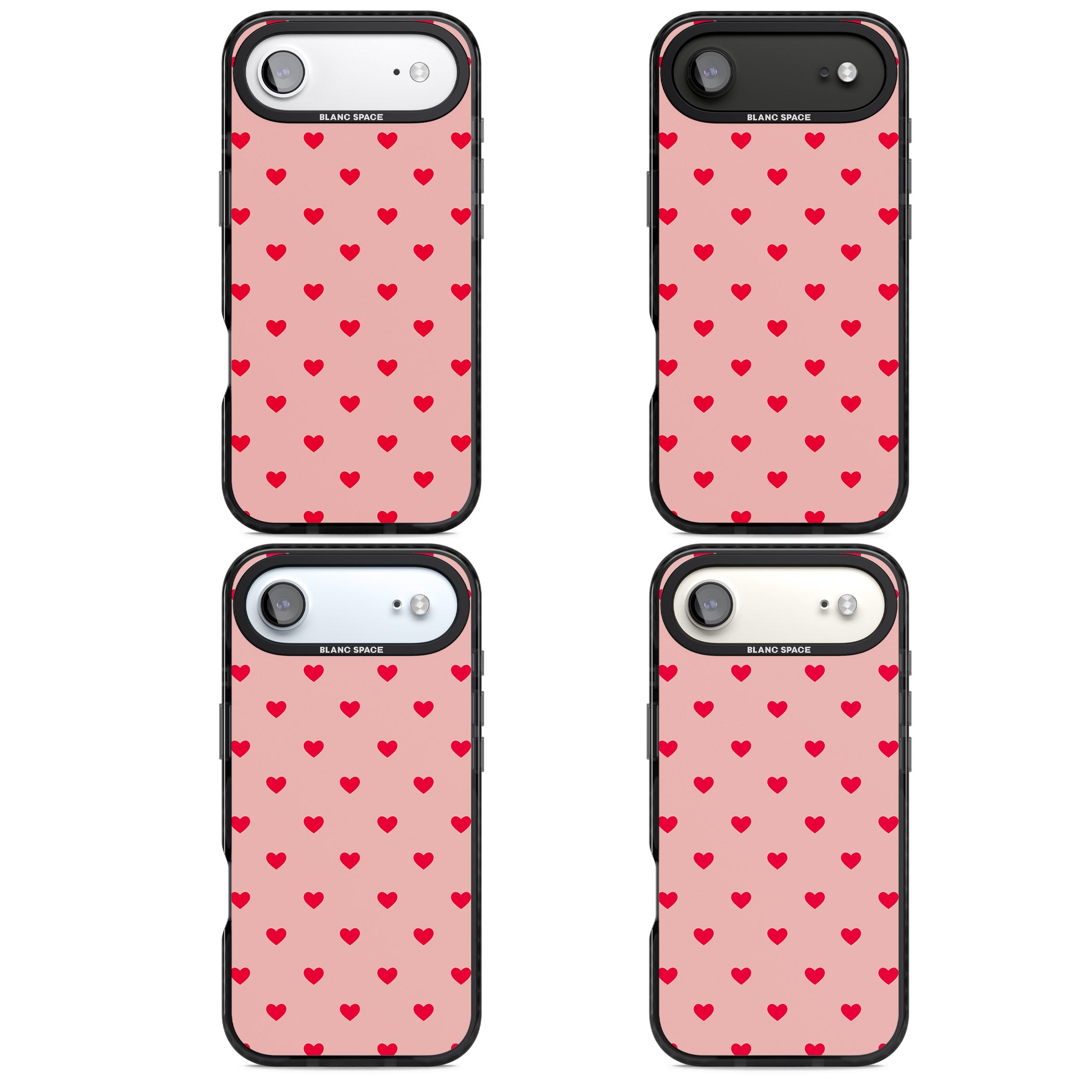 Small Heart Pattern: Red & Pink iPhone 17 Air Impact Black Phone Case APT Impact Protection