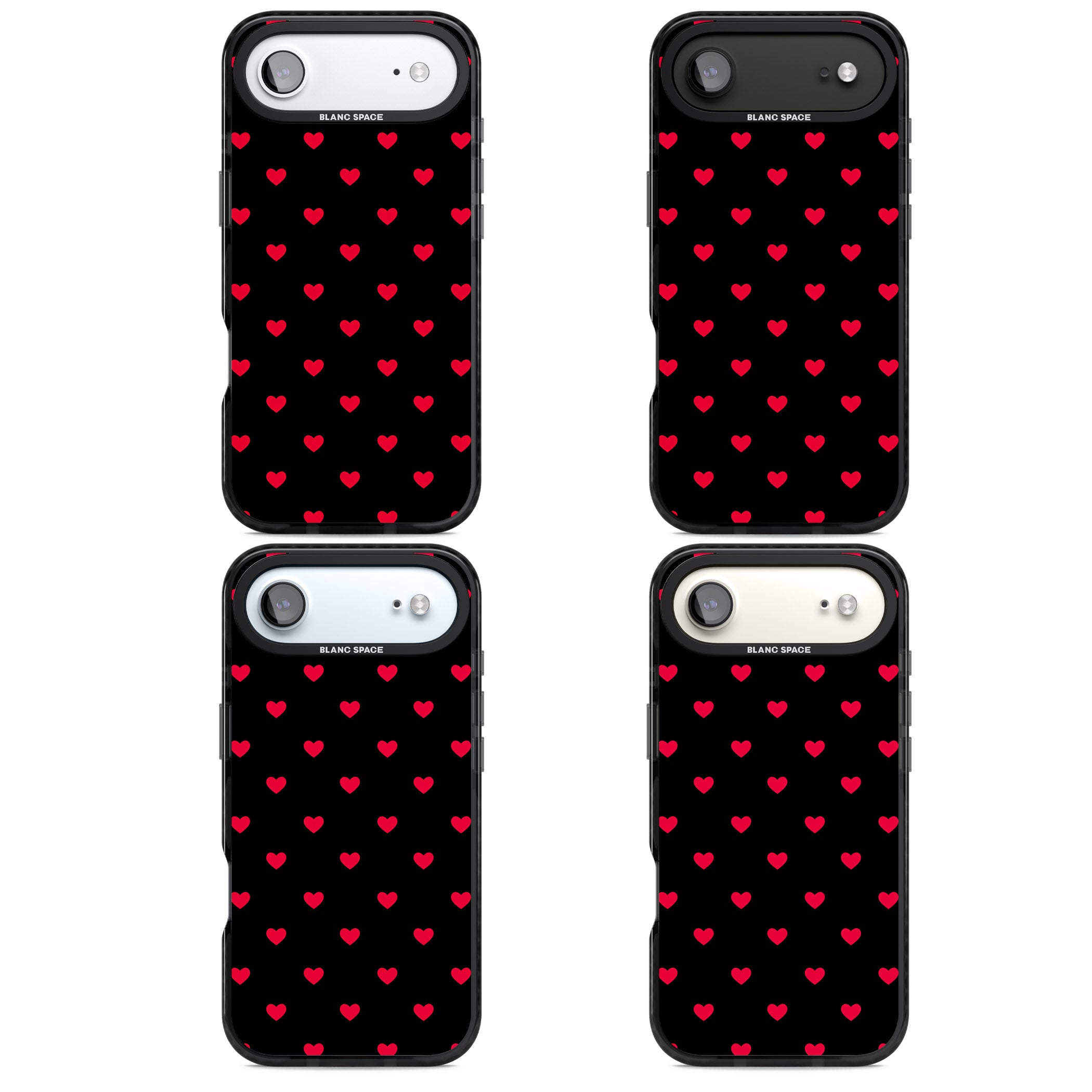 Small Heart Pattern: Red & iPhone 17 Air Impact Black Phone Case APT Impact Protection