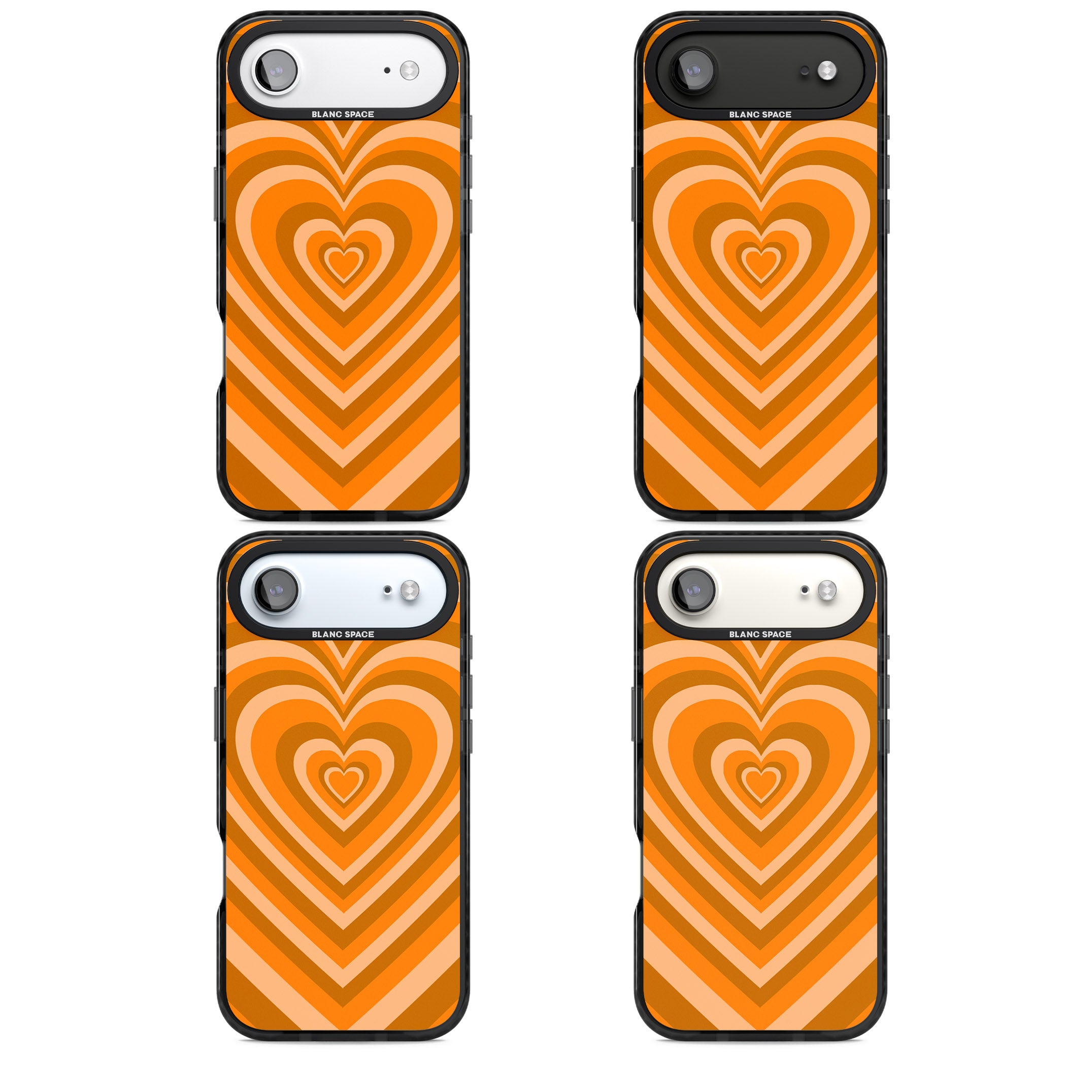 Orange Heart Illusion iPhone 17 Air Impact Black Phone Case APT Impact Protection