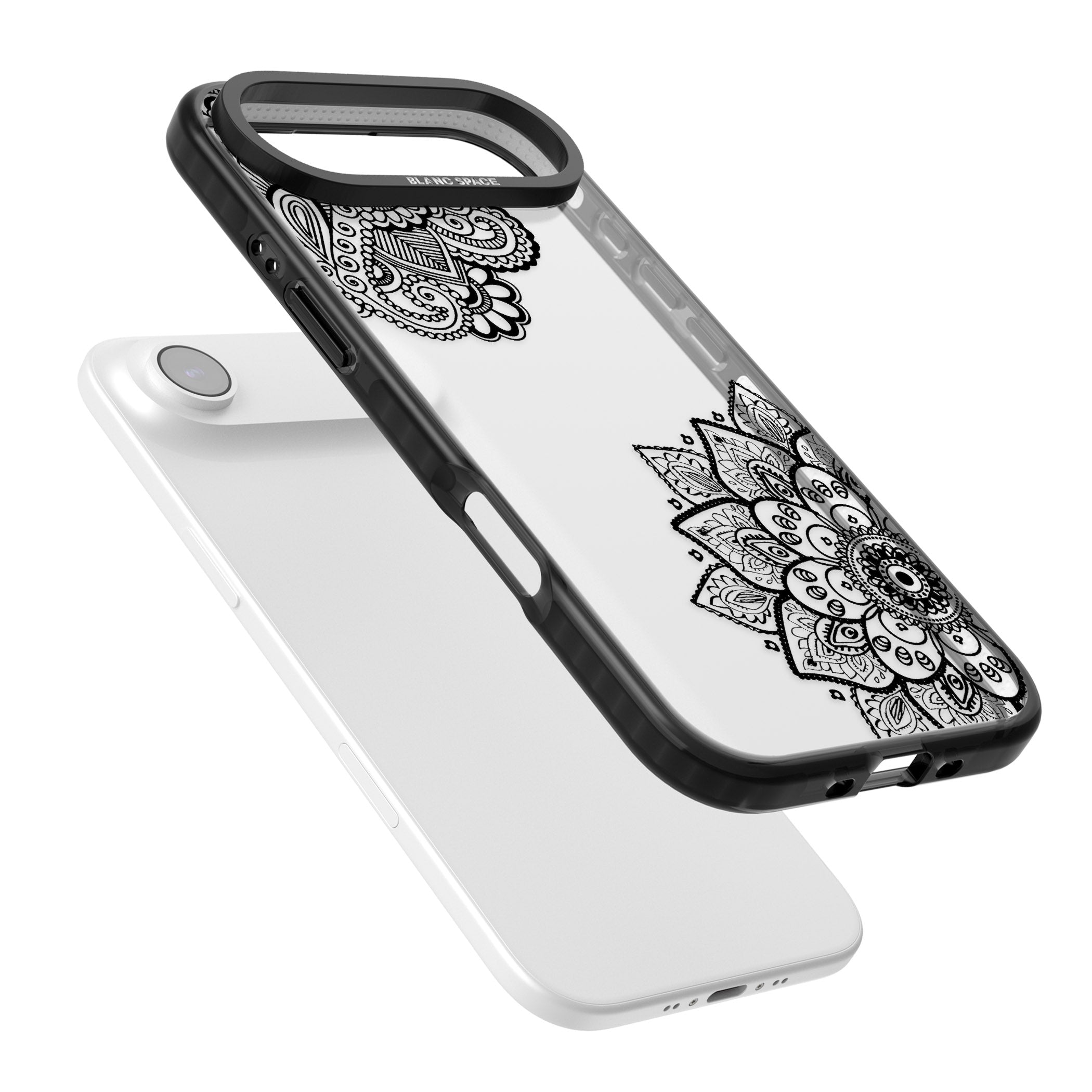 Black Henna Florals iPhone 17 Air Impact Black Phone Case Colours