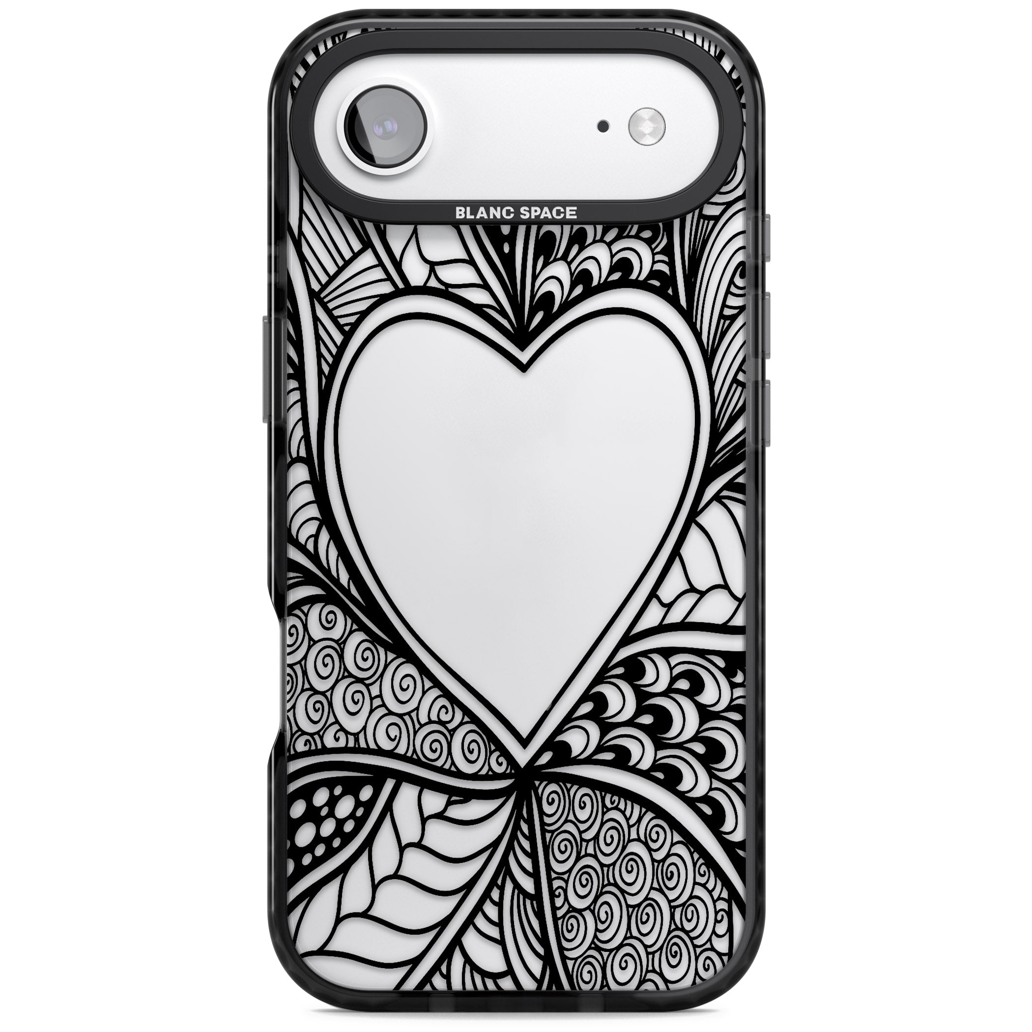 Black Henna Heart iPhone 17 Air Impact Black Phone Case