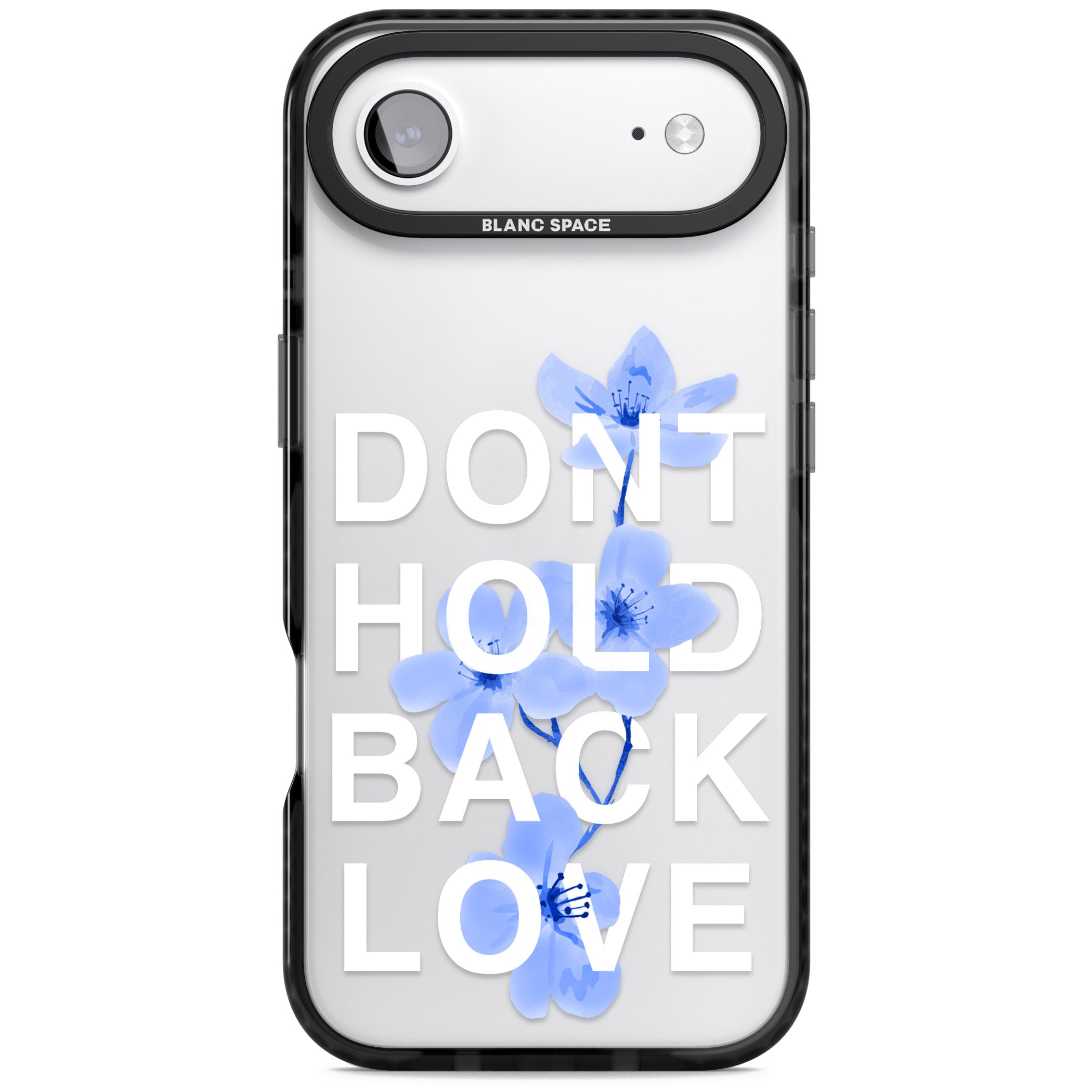 Don'T Hold Back Love Blue & White iPhone 17 Air Impact Black Phone Case