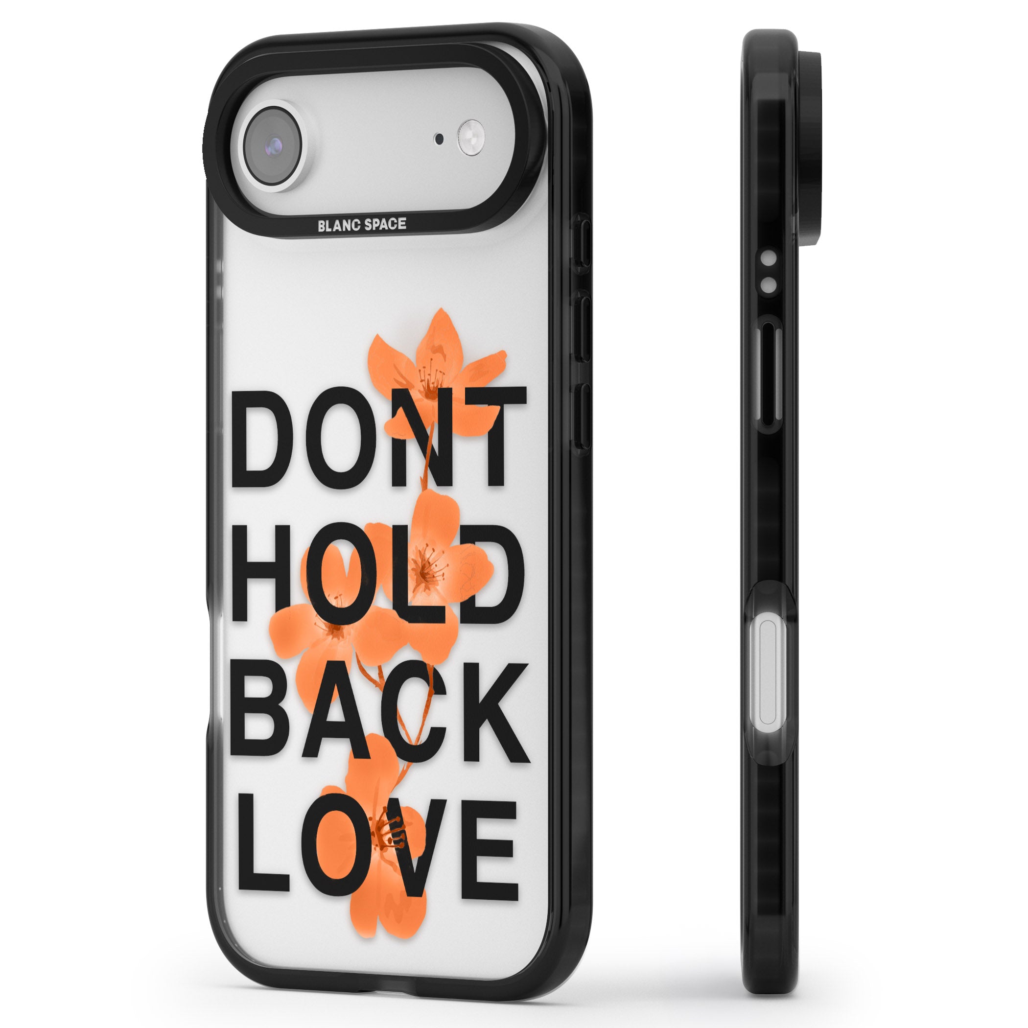 Don'T Hold Back Love Orange & Black iPhone 17 Air Impact Black Phone Case Side Profile