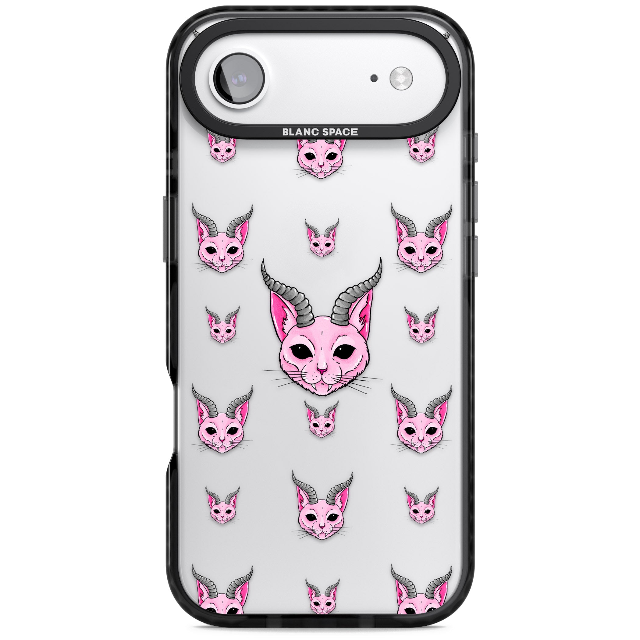 Demon Cat Pattern iPhone 17 Air Impact Black Phone Case