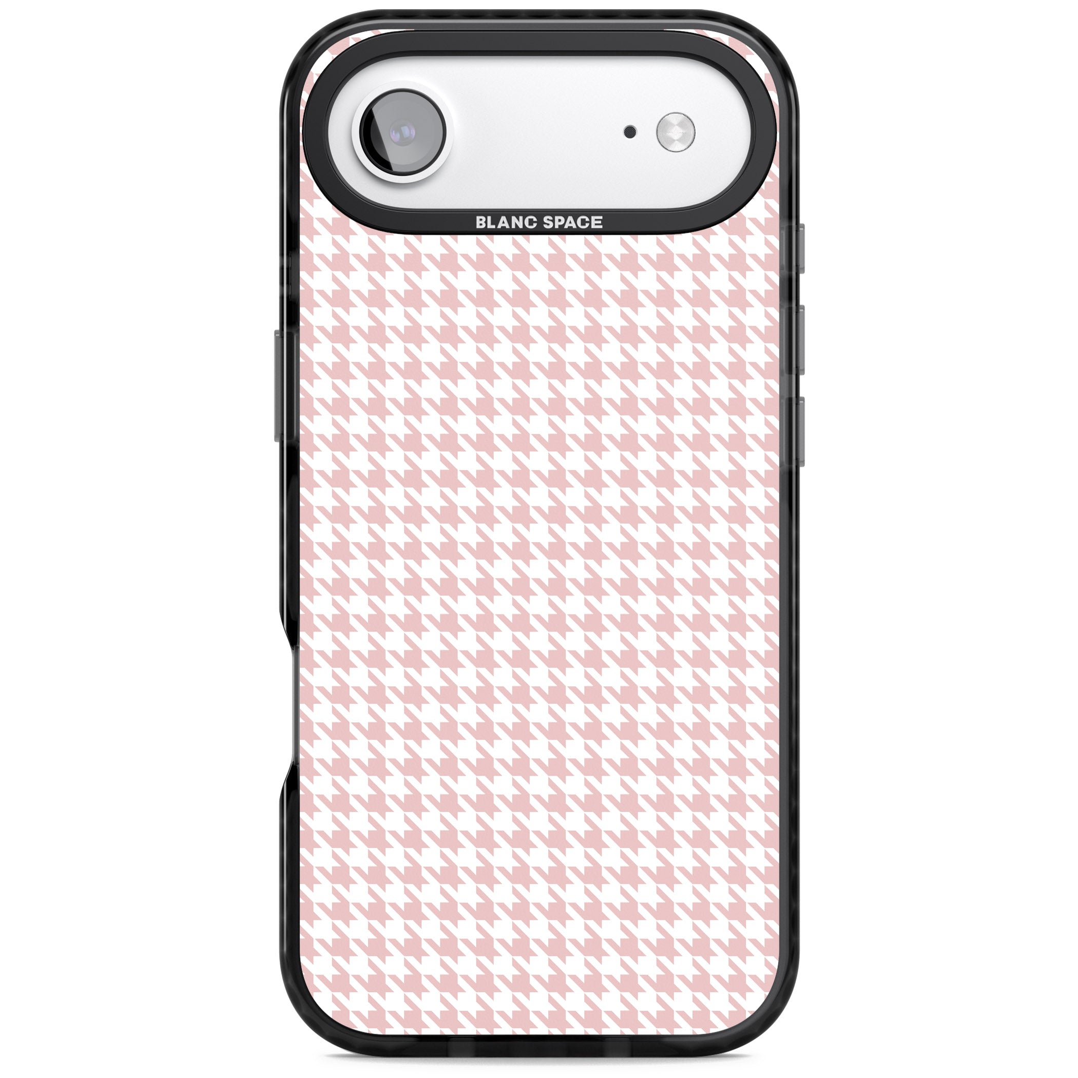 Pink Houndstooth Pattern iPhone 17 Air Impact Black Phone Case