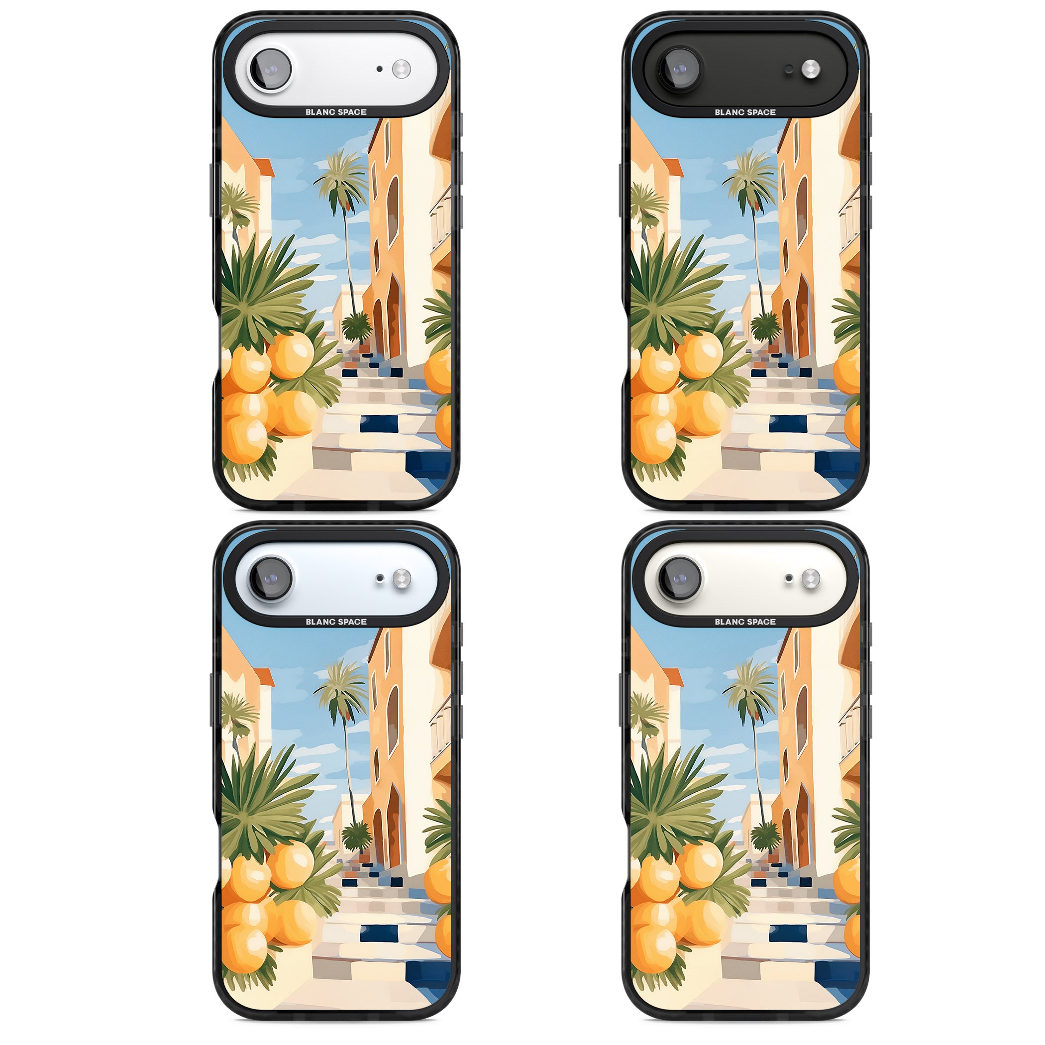 Mediterranean Village iPhone 17 Air Impact Black Phone Case APT Impact Protection