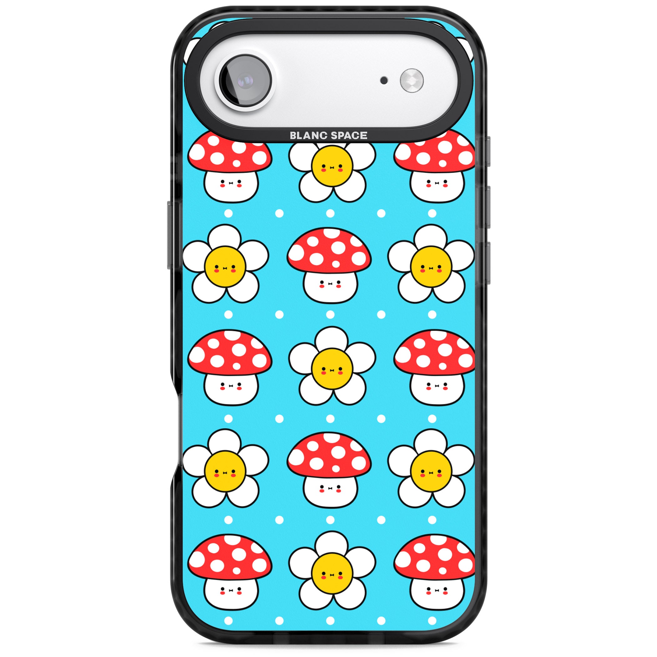 Shroom Bunnies Kawaii Pattern iPhone 17 Air Impact Black Phone Case