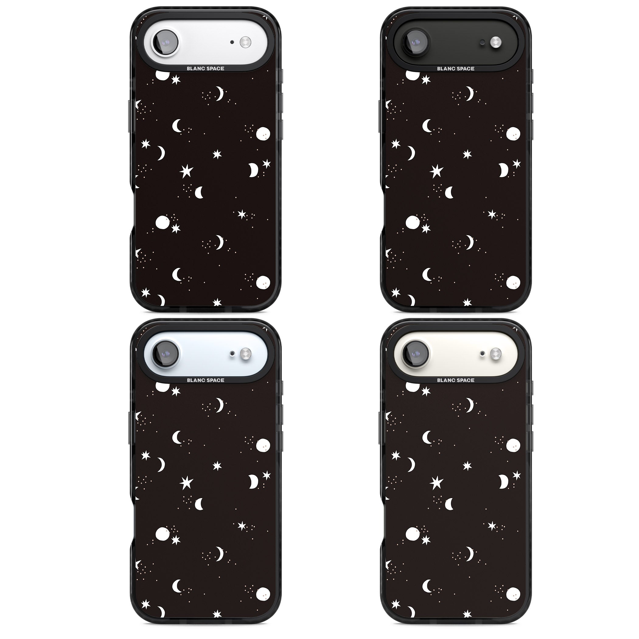 Funky Moons & Stars iPhone 17 Air Impact Black Phone Case APT Impact Protection