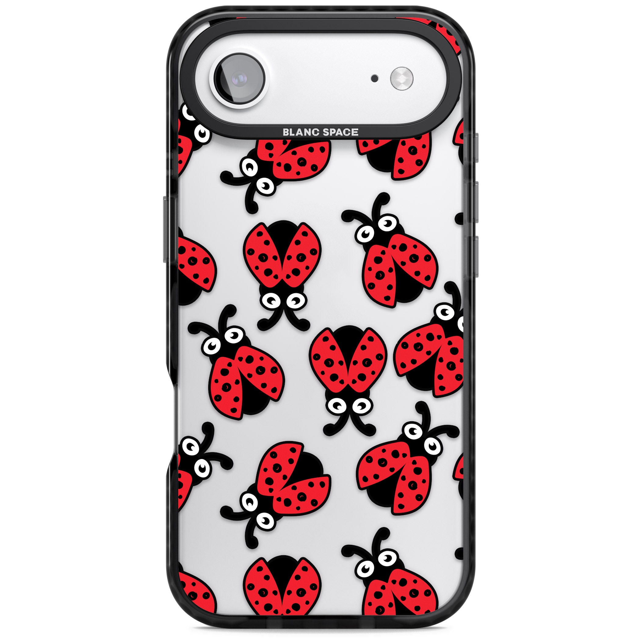 Ladybug Pattern iPhone 17 Air Impact Black Phone Case