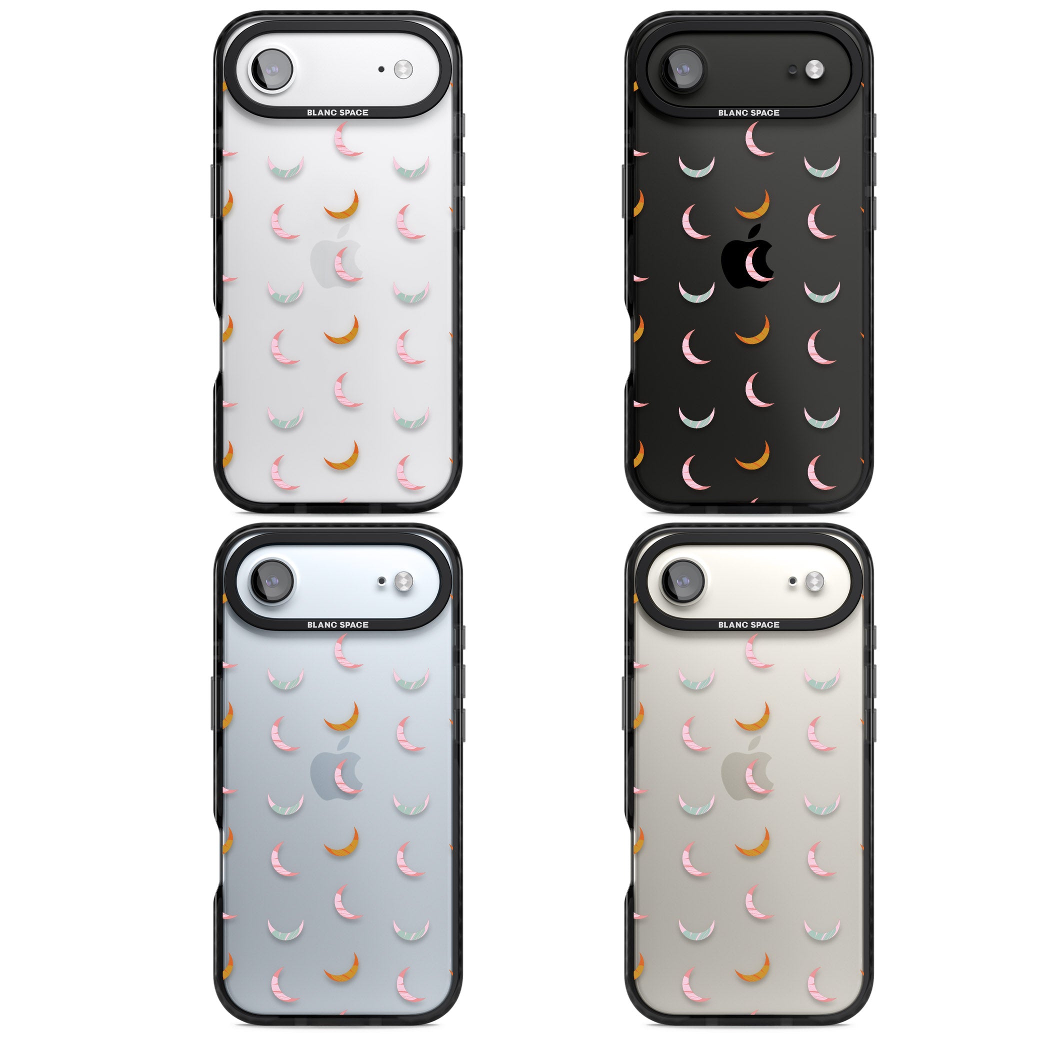 Colourful Crescent Moons iPhone 17 Air Impact Black Phone Case APT Impact Protection