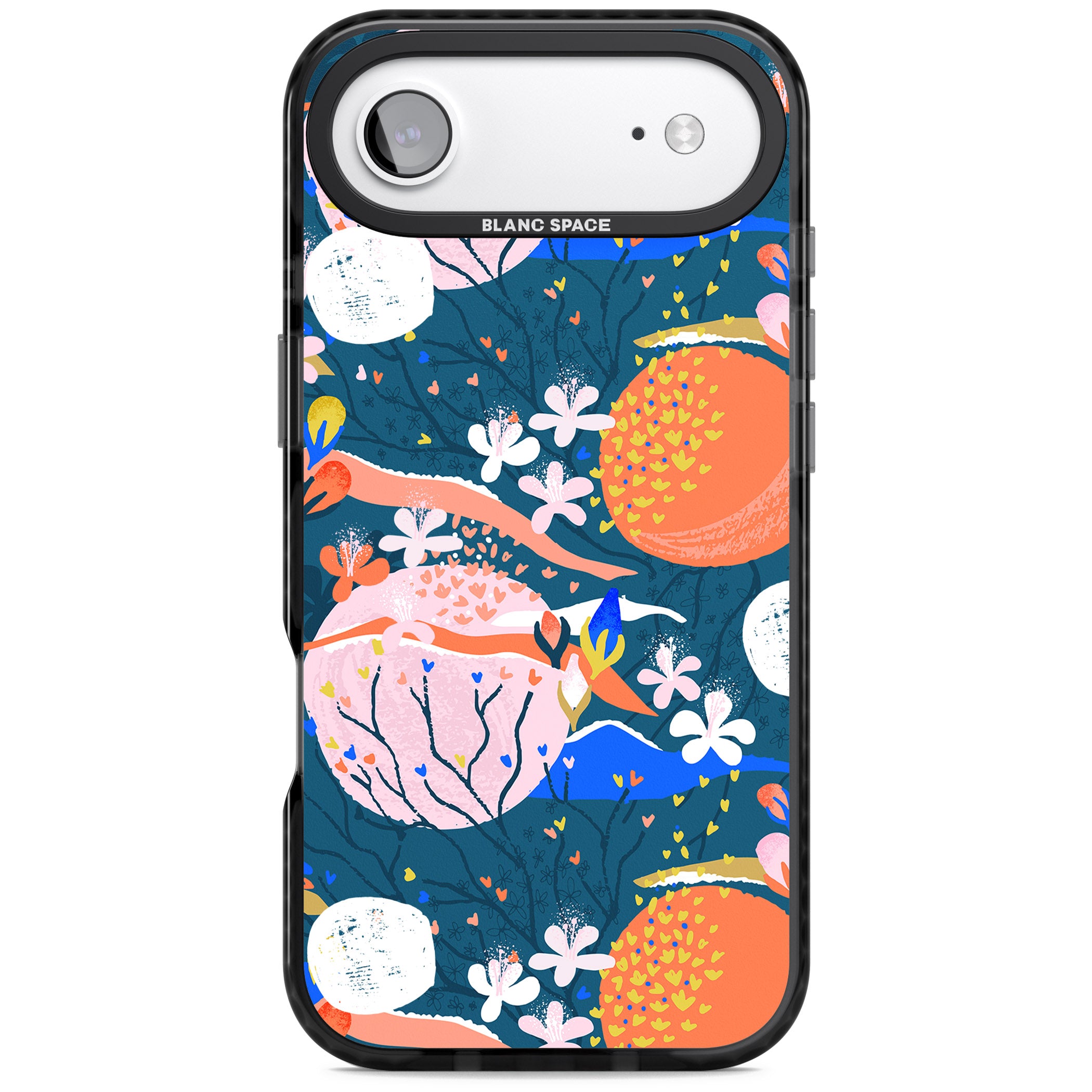Vibrant Coral Pattern iPhone 17 Air Impact Pro Black Phone Case