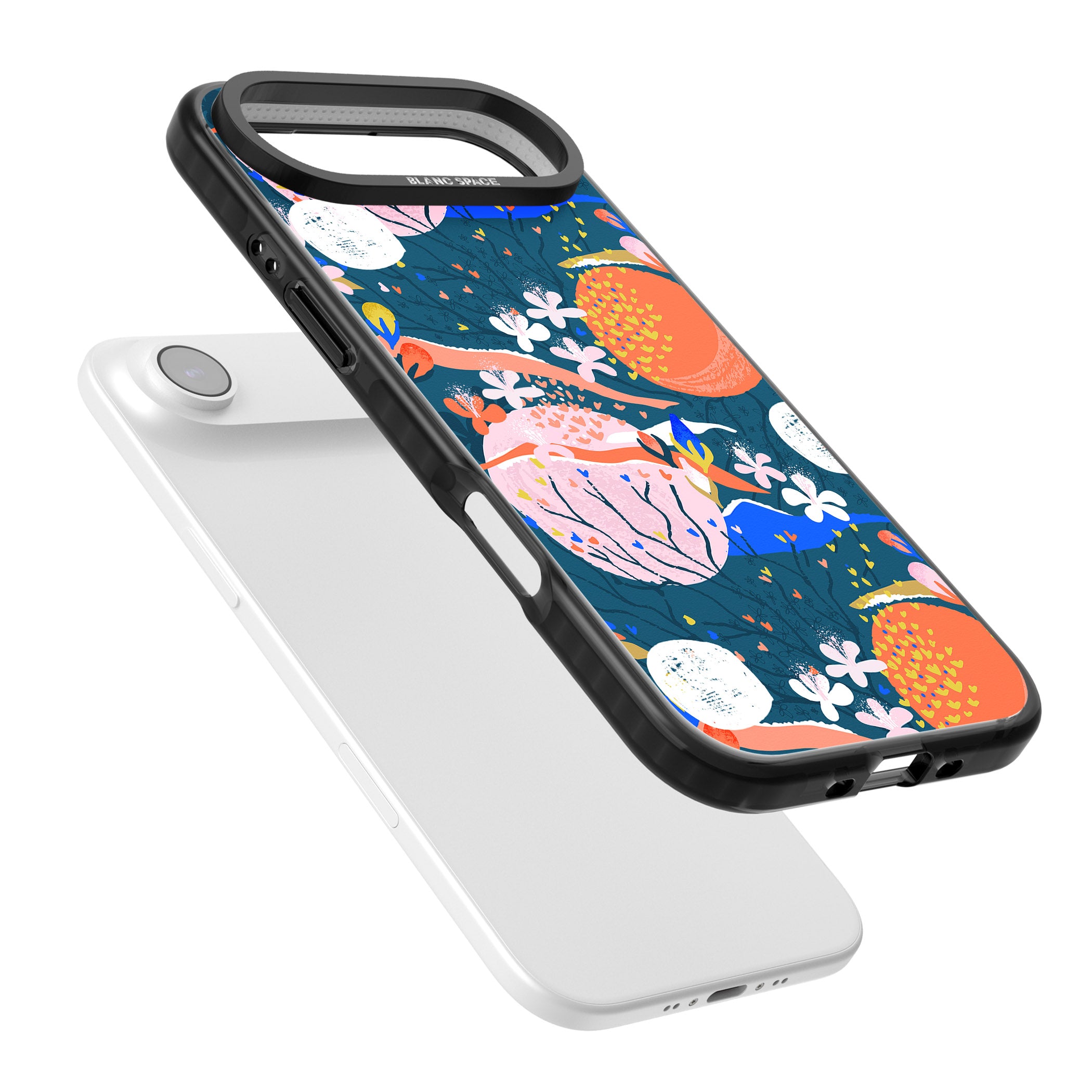 Vibrant Coral Pattern iPhone 17 Air Impact Pro Black Phone Case Colours