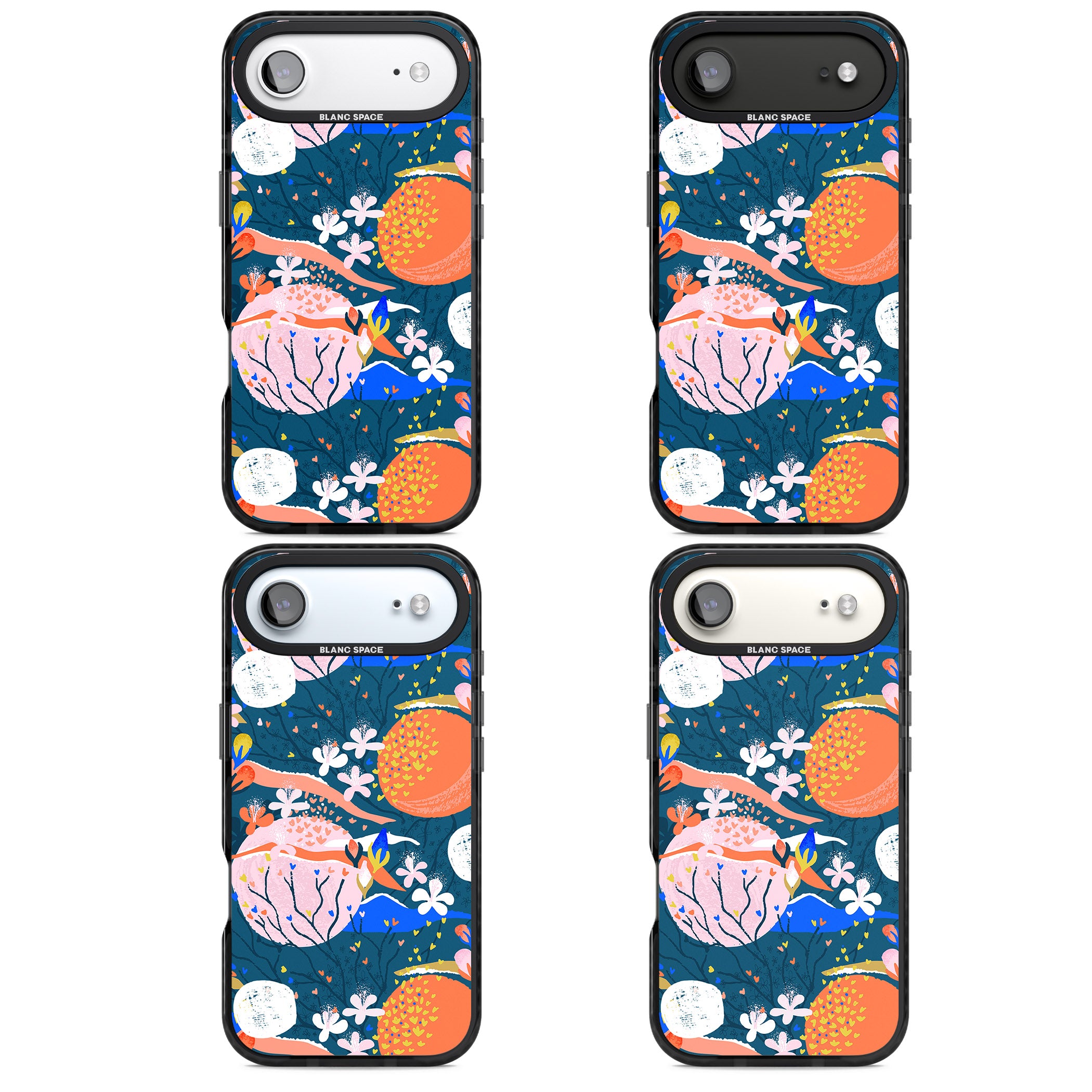 Vibrant Coral Pattern iPhone 17 Air Impact Pro Black Phone Case APT Impact Protection