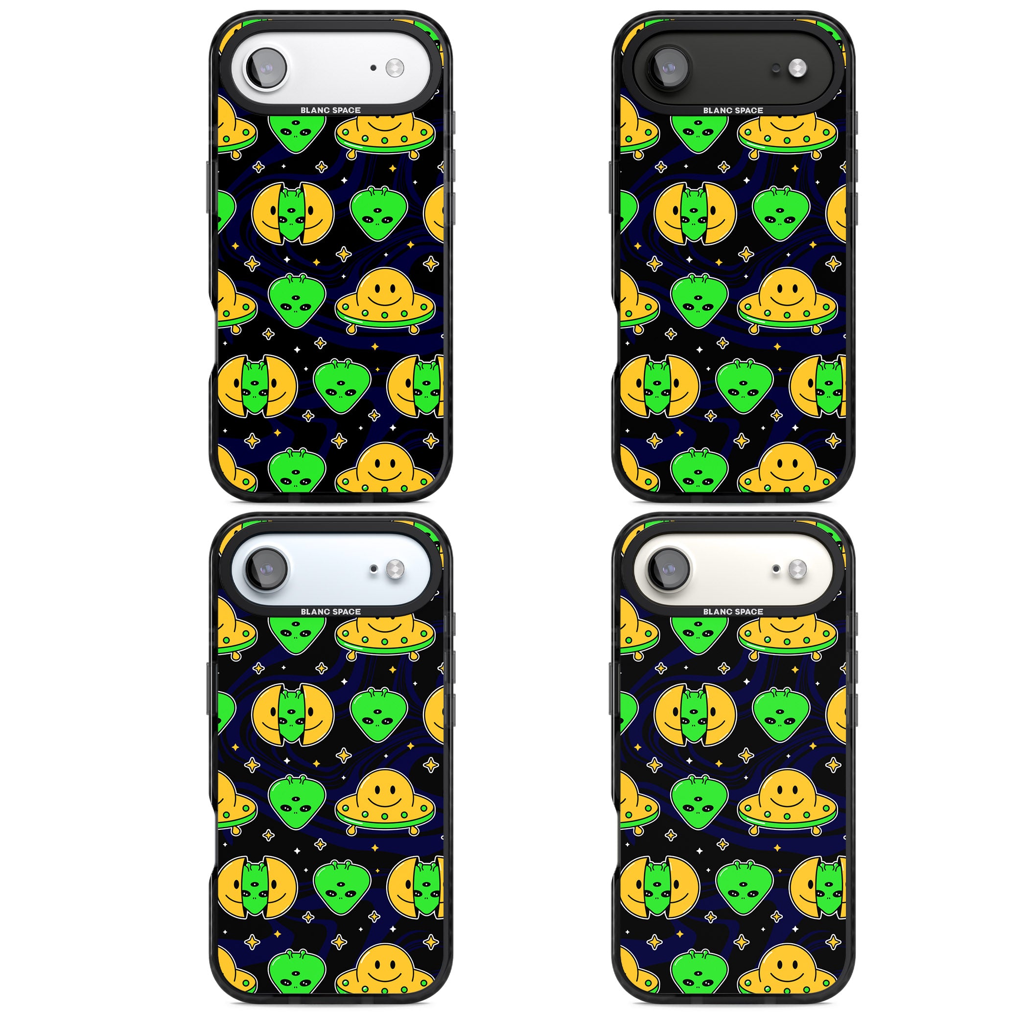 Alien Head Pattern iPhone 17 Air Impact Pro Black Phone Case APT Impact Protection