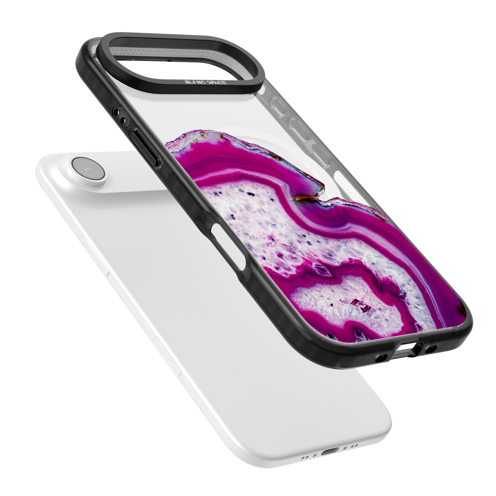 Violet Crystal Agate iPhone 17 Air Impact Pro Black Phone Case Colours